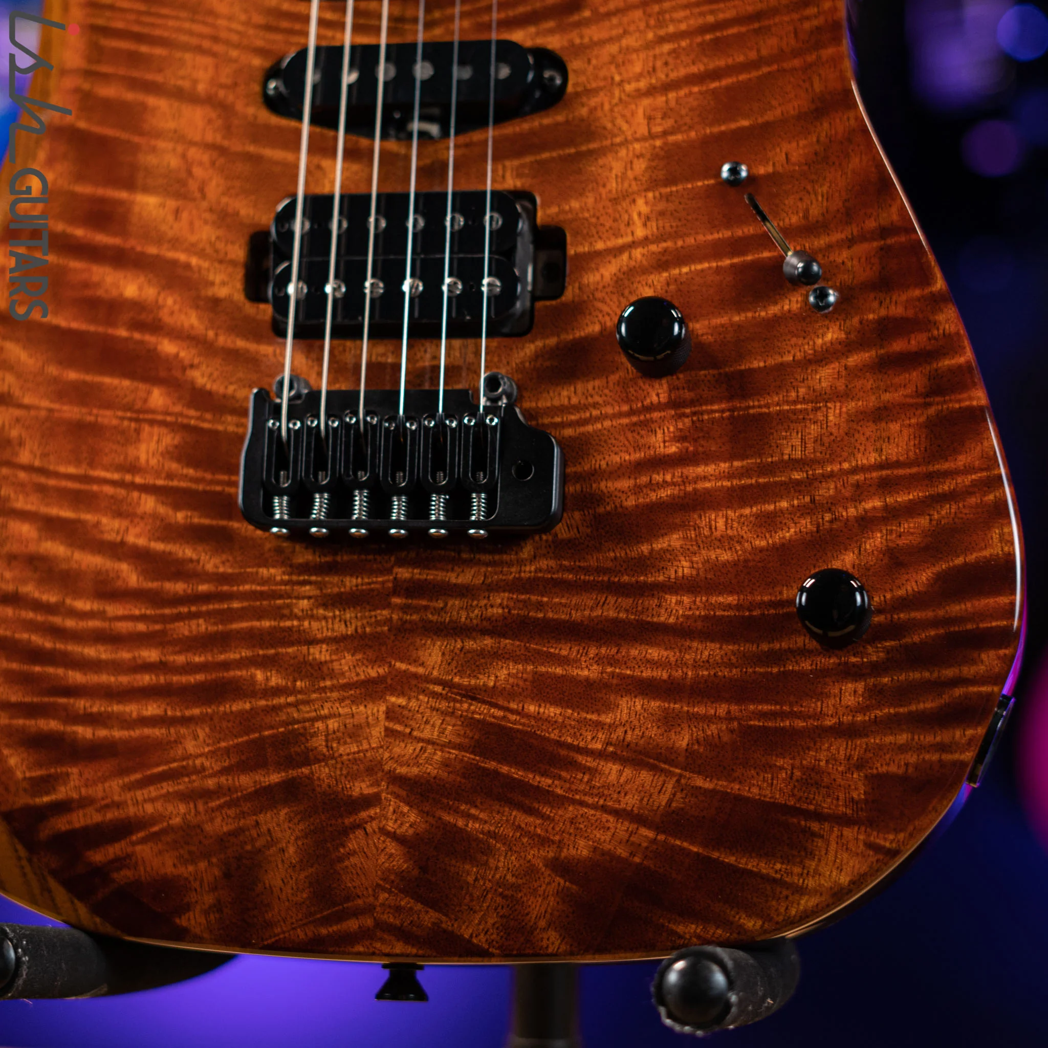 LSL “Pema” XT4-DX 5A Curly Mango Faded Iced Tea Burst - Image 4