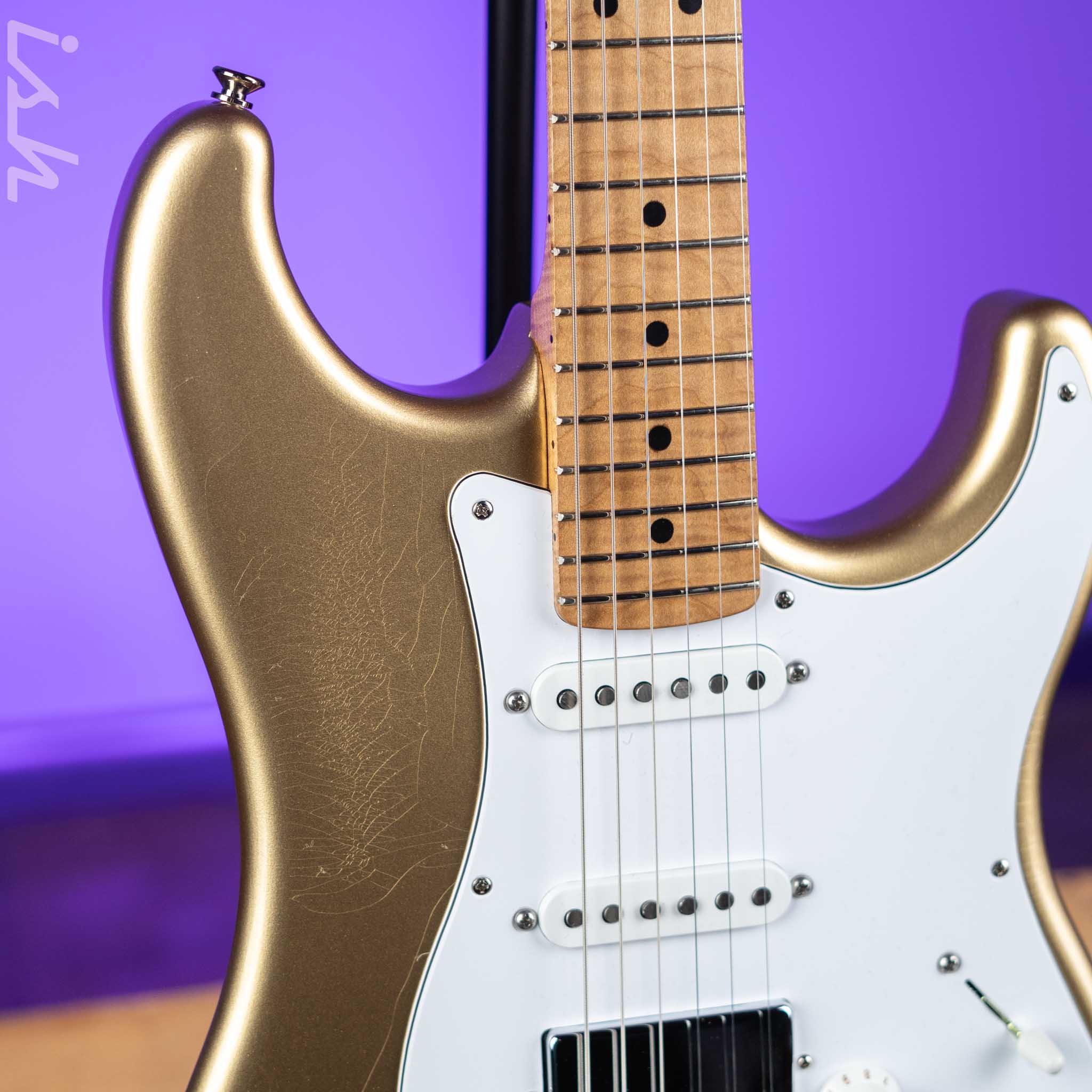 LSL Saticoy HSS 22 Fret Classic S Gold Aged Roasted Maple Neck - Image 3