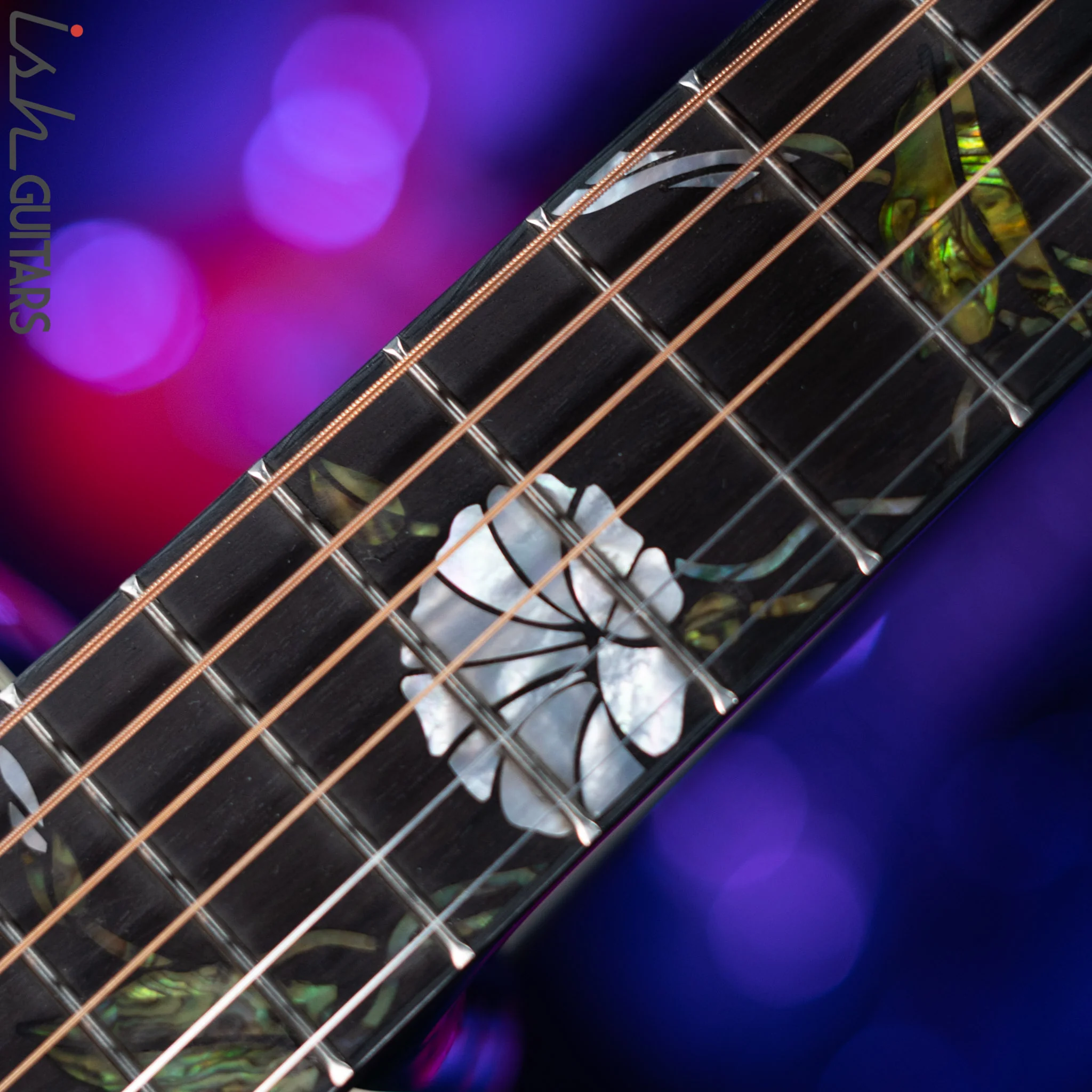 Luna Flo Moon Custom Acoustic Guitar Transparent Mallard - Image 6
