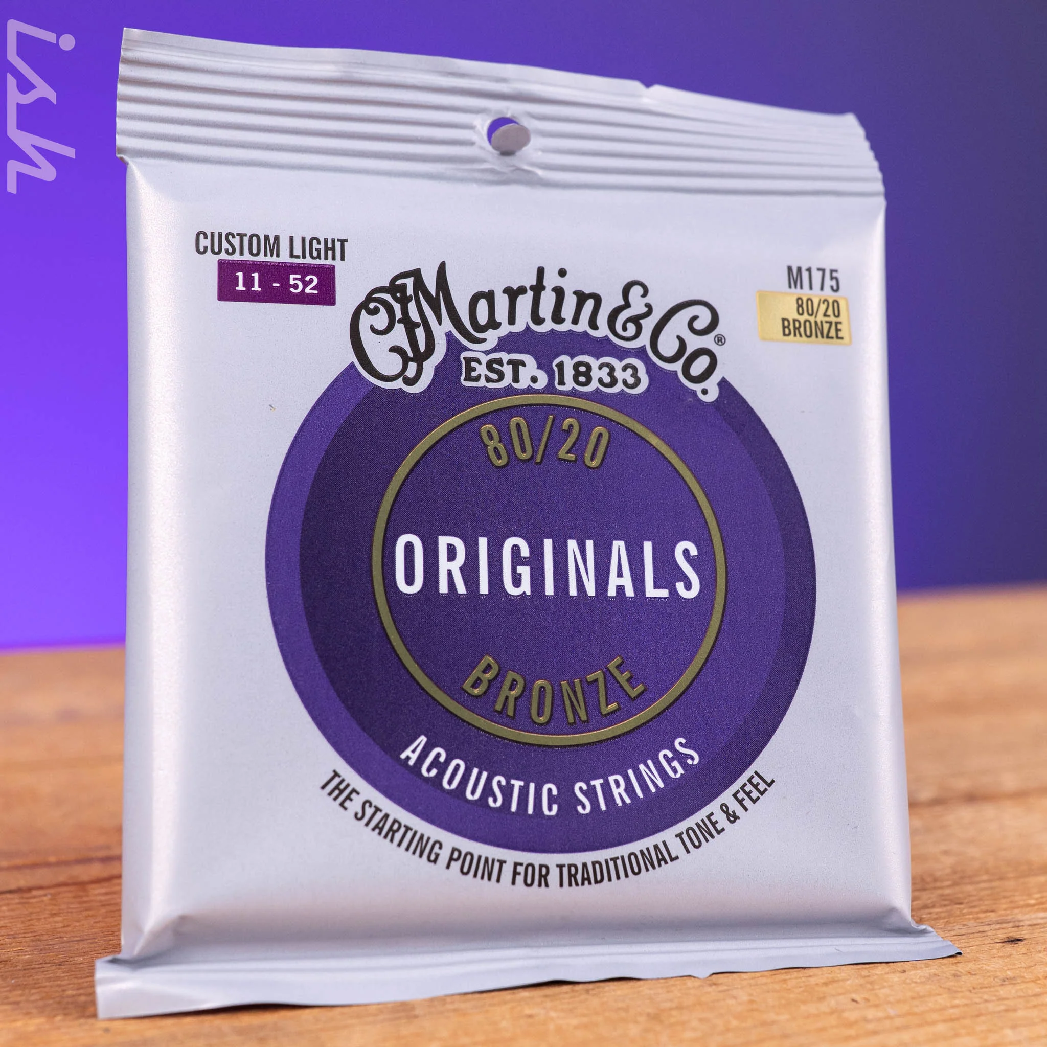 Martin M175 11-52 Custom Light Original Acoustic Strings 80/20 Bronze