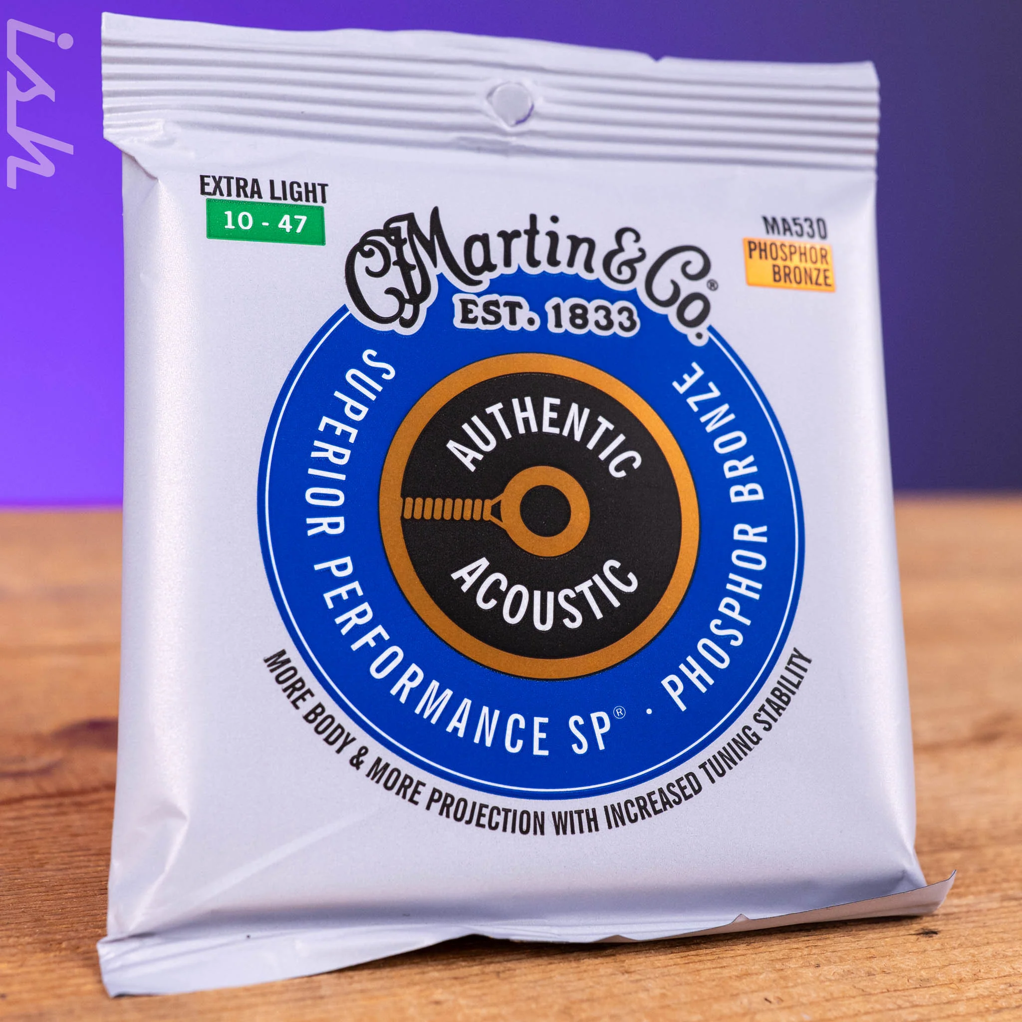Martin MA530 10-47 Extra Light Authentic Acoustic SP 92/8 Phosphor Bronze Guitar Strings