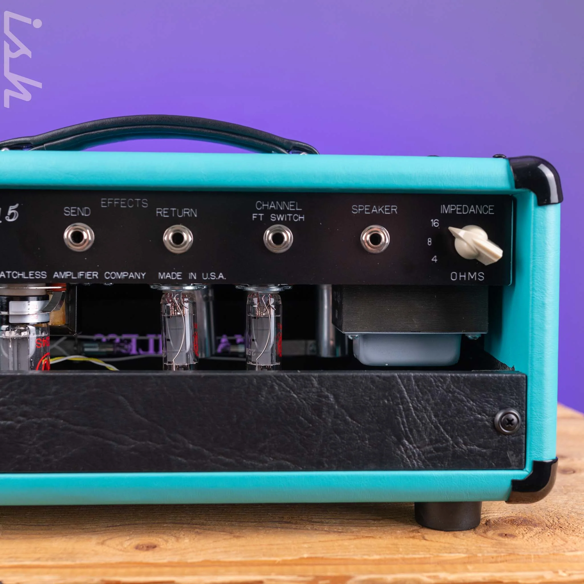 Matchless HC-15 Amp Head Turquoise/Black/Silver Demo - Image 7
