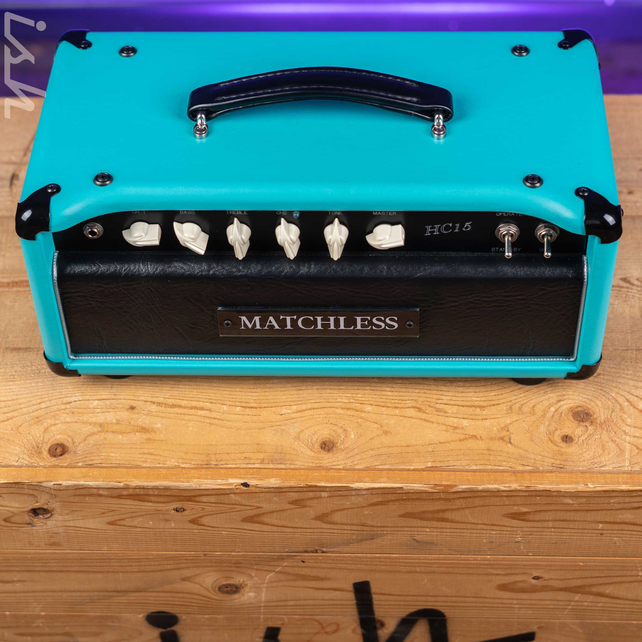 Matchless HC-15 Amp Head Turquoise/Black/Silver - Image 4