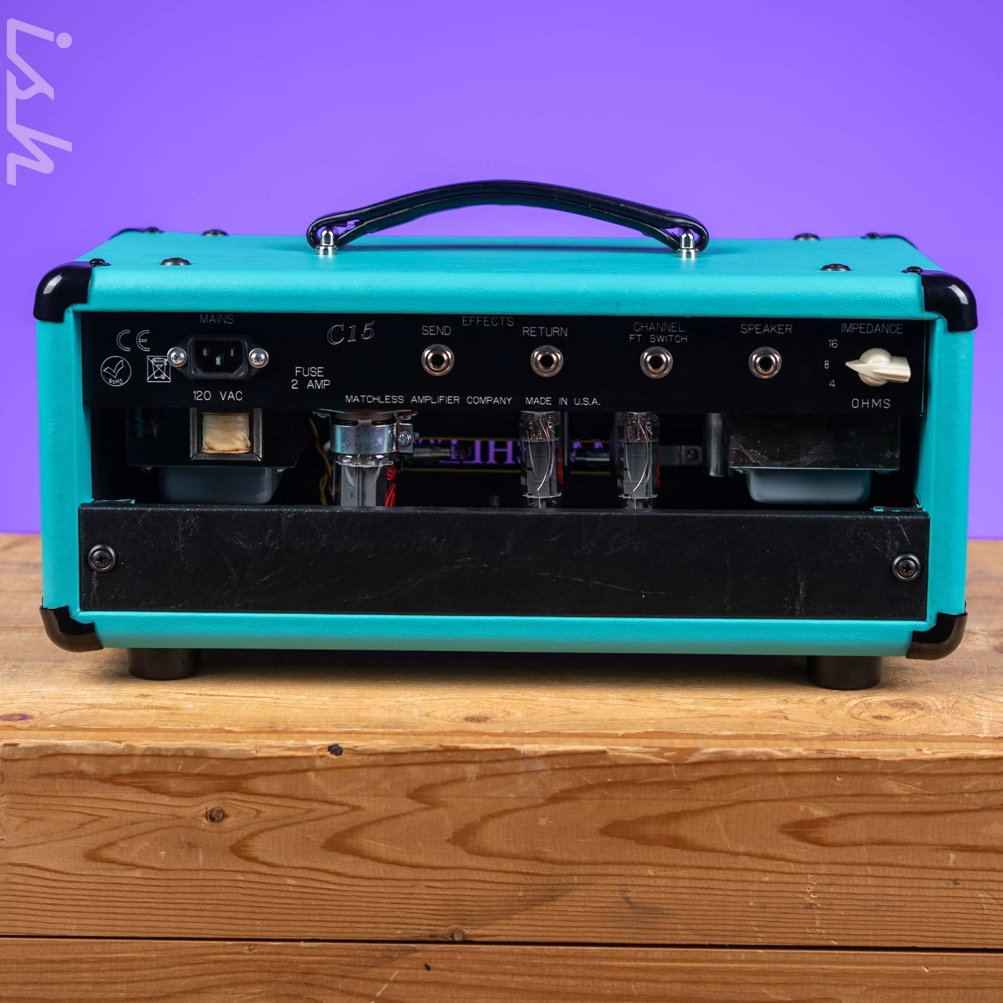 Matchless HC-15 Amp Head Turquoise/Black/Silver - Image 5