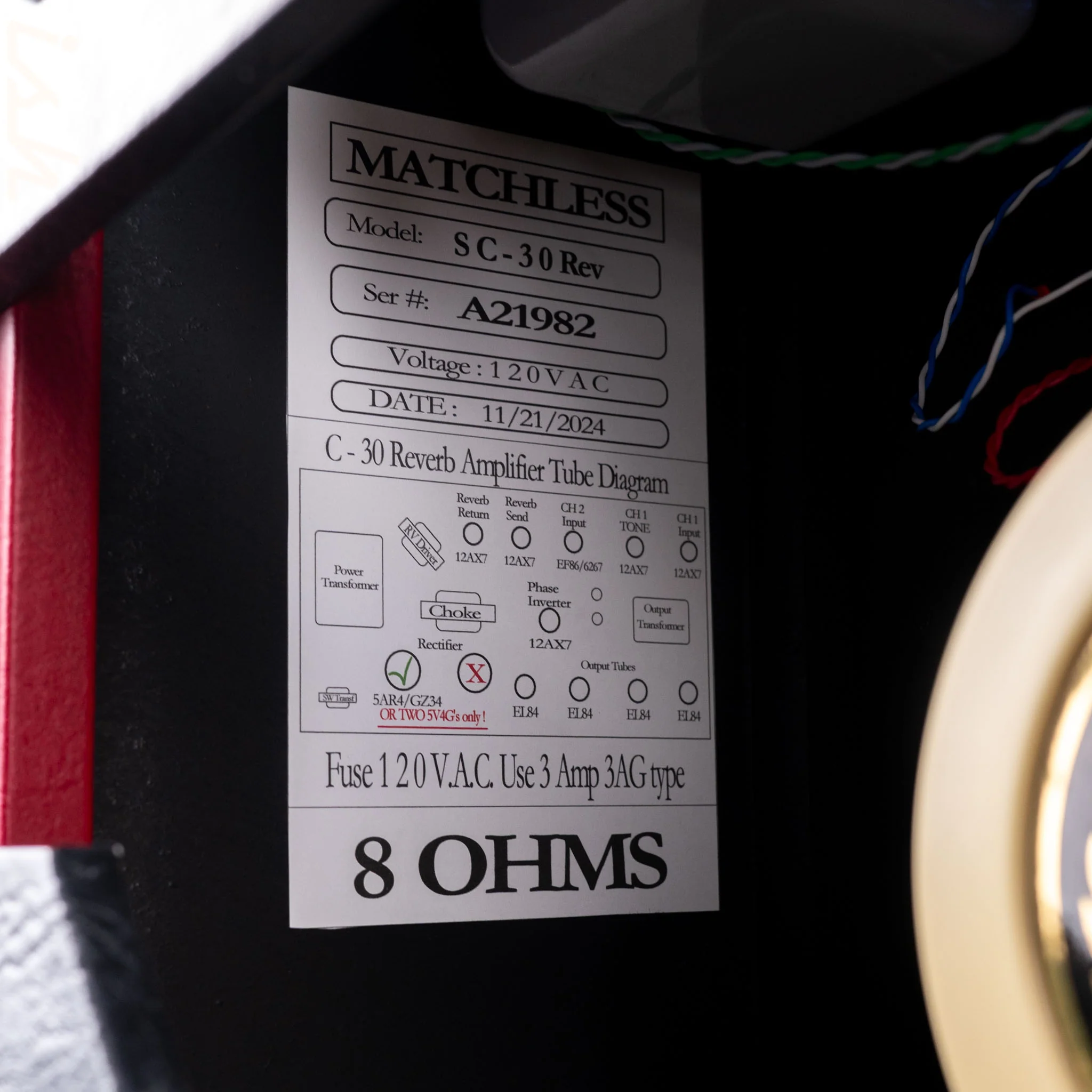 Matchless SC-30 Reverb 112 Combo Custom Red Tolex - Image 7