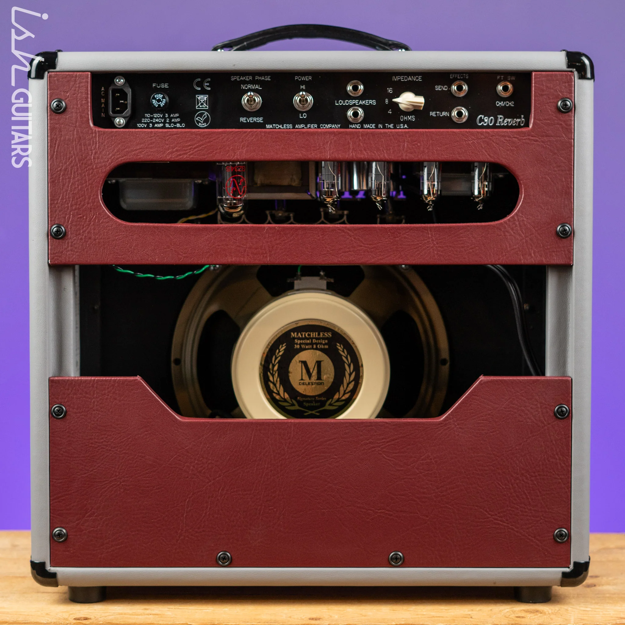 Matchless SC-30 Reverb Guitar Amp Dark Grey/ Dark Burgundy/ Silver Demo - Image 5
