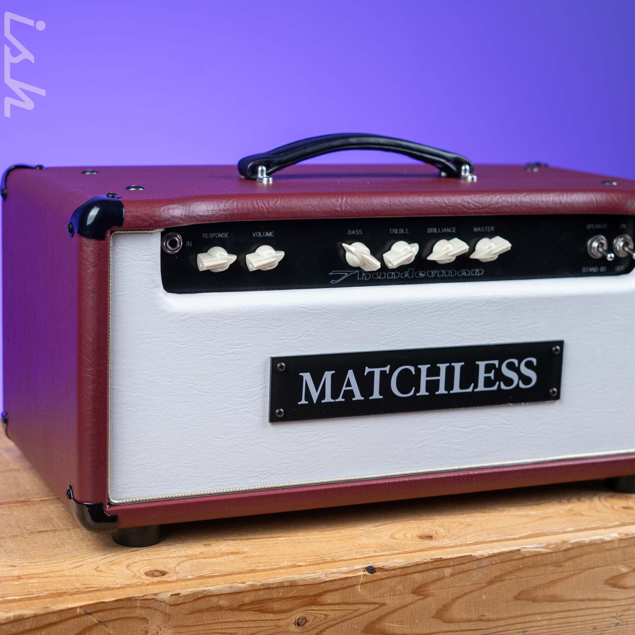 Matchless Thunderman Bass Amplifier Head Burgundy/White - Image 2