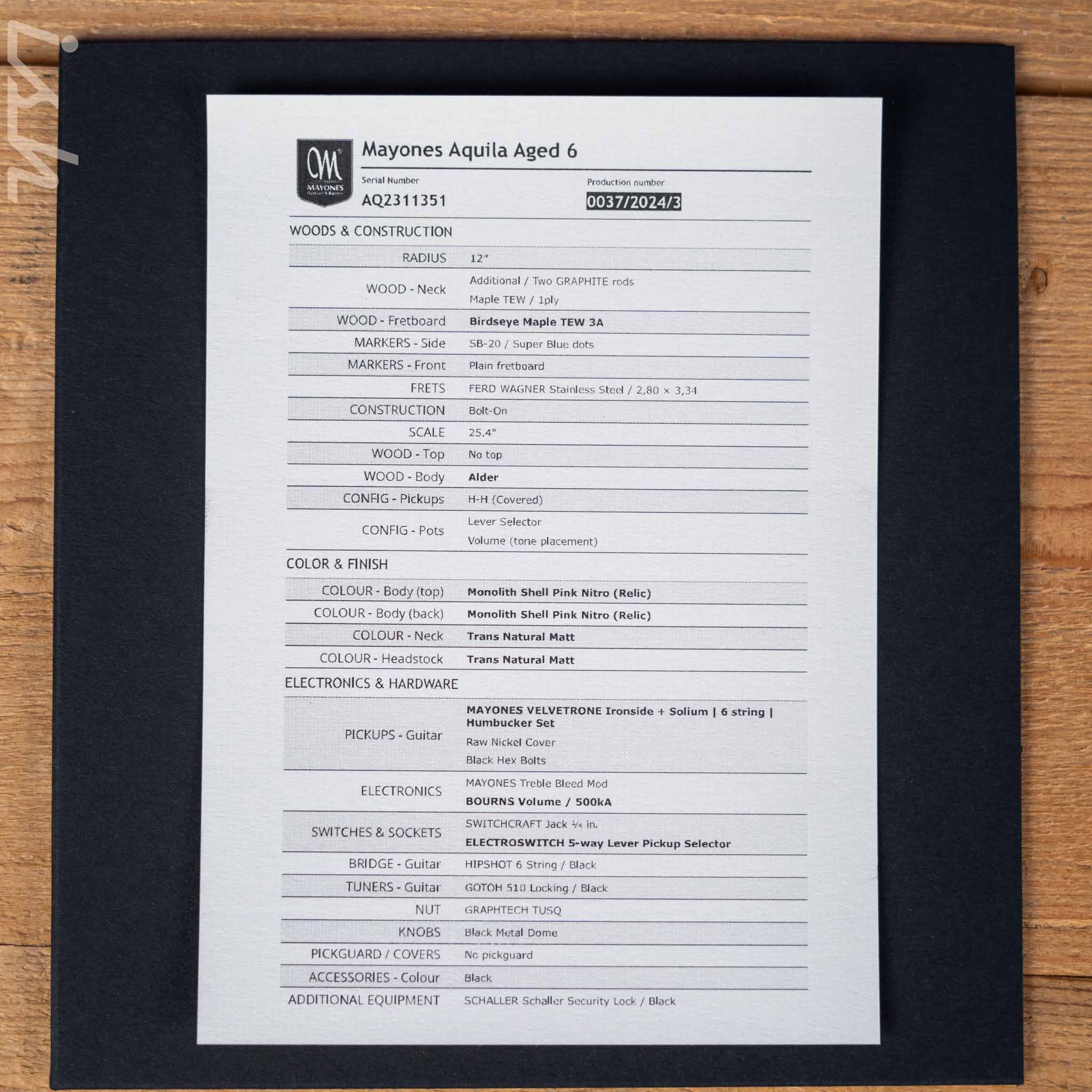 Mayones Aquila Aged 6 Monolith Shell Pink Nitro - Image 11
