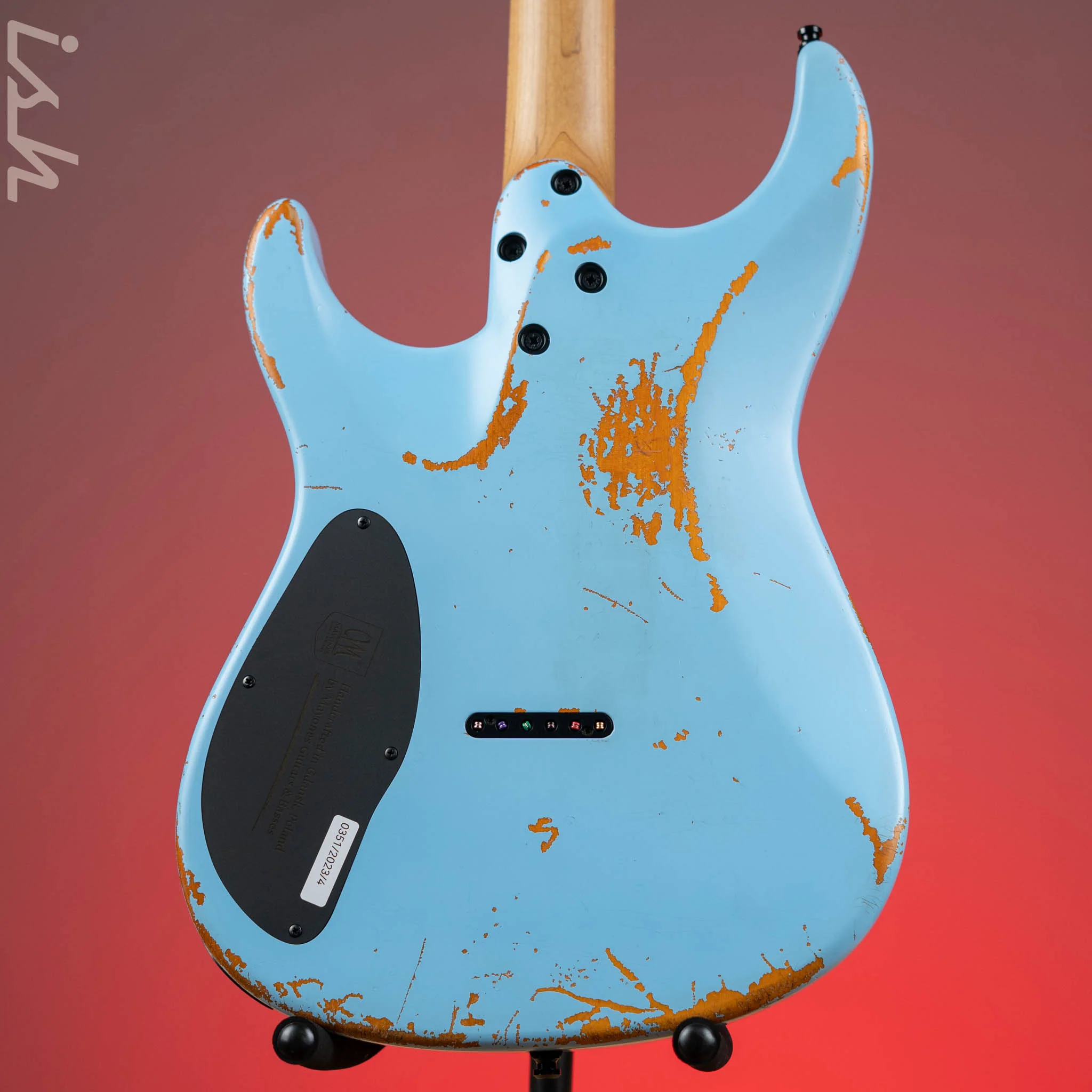 Mayones Aquila Aged Relic 6 Daphne Blue Satin NAMM 2024 - Image 7