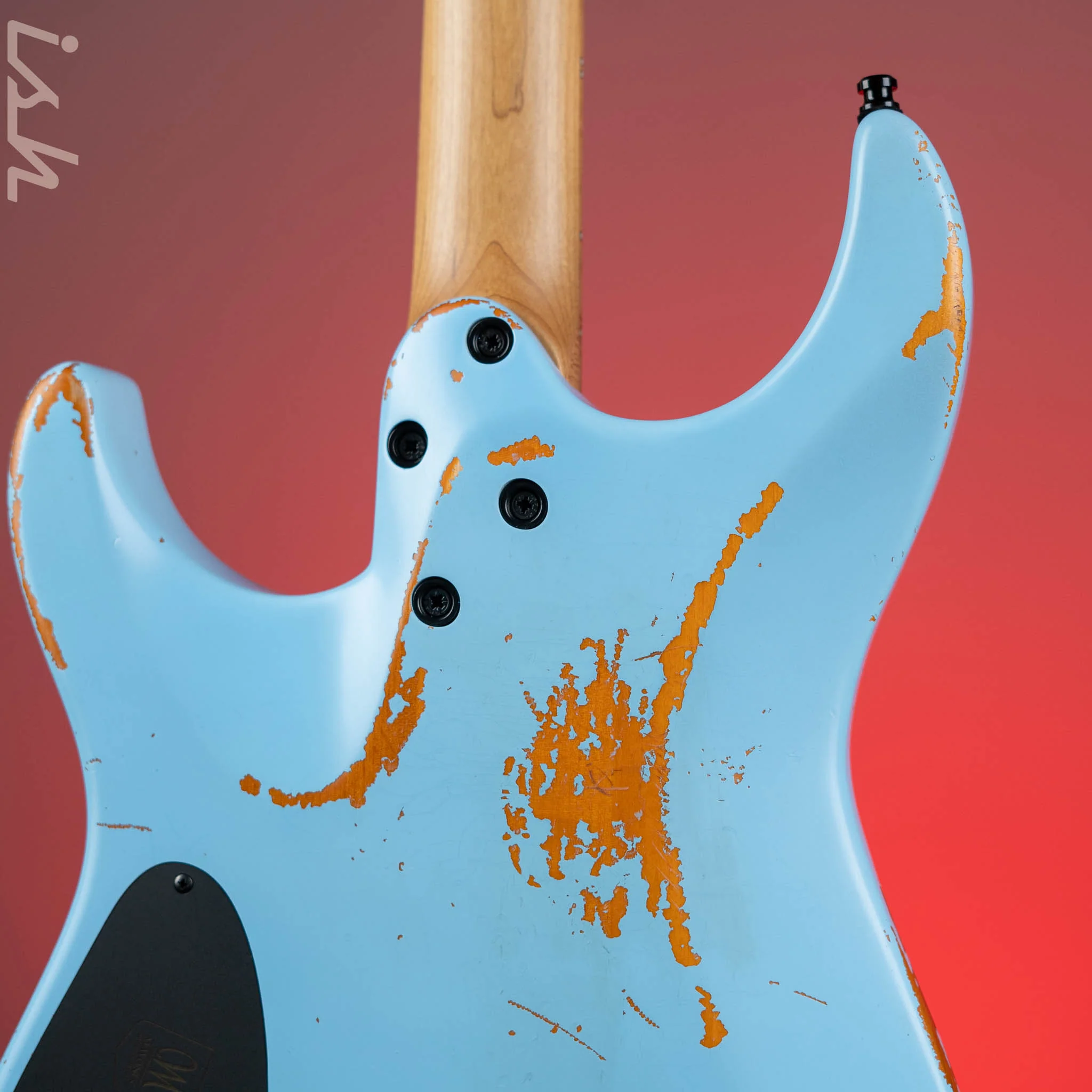 Mayones Aquila Aged Relic 6 Daphne Blue Satin NAMM 2024 - Image 8