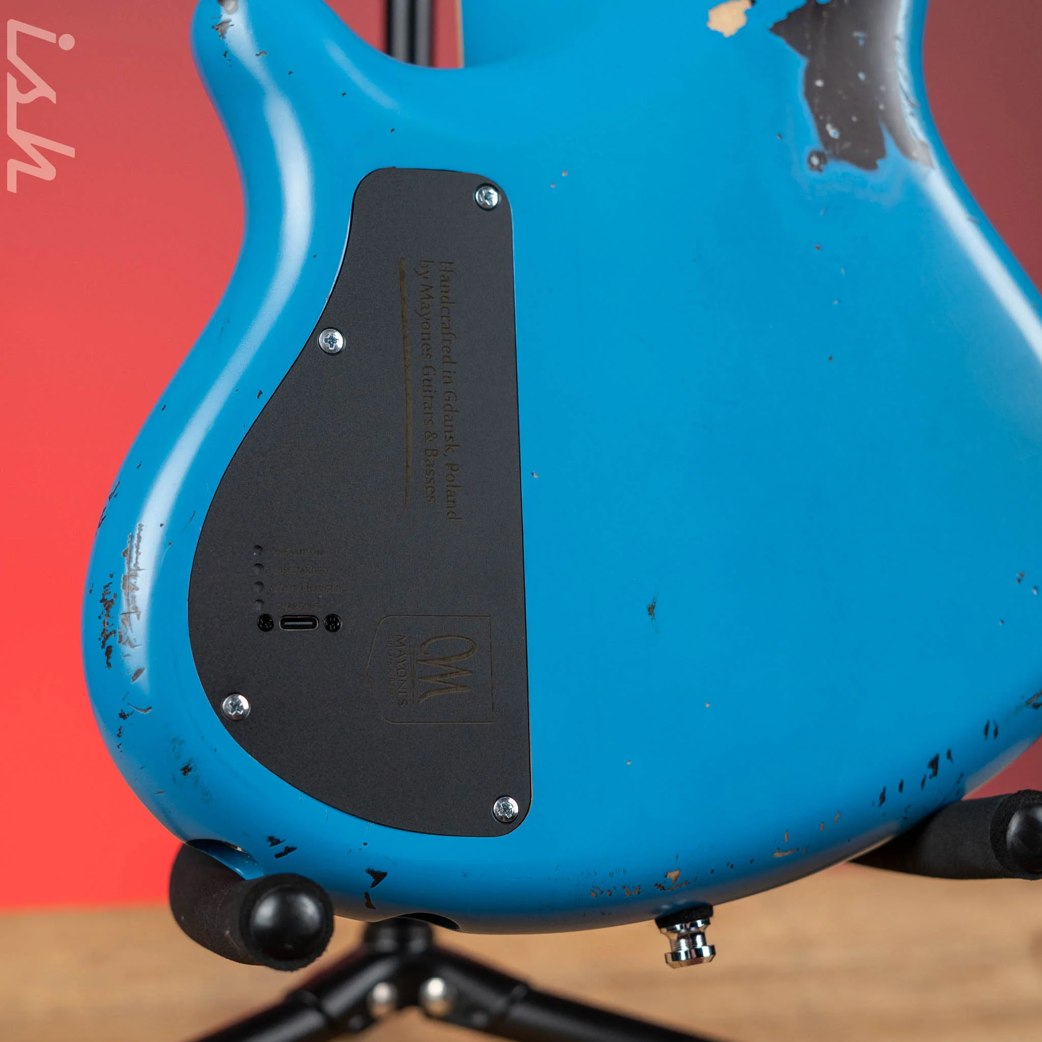 Mayones Cali 4 Bass Guitar Daphne Blue Relic - Image 10