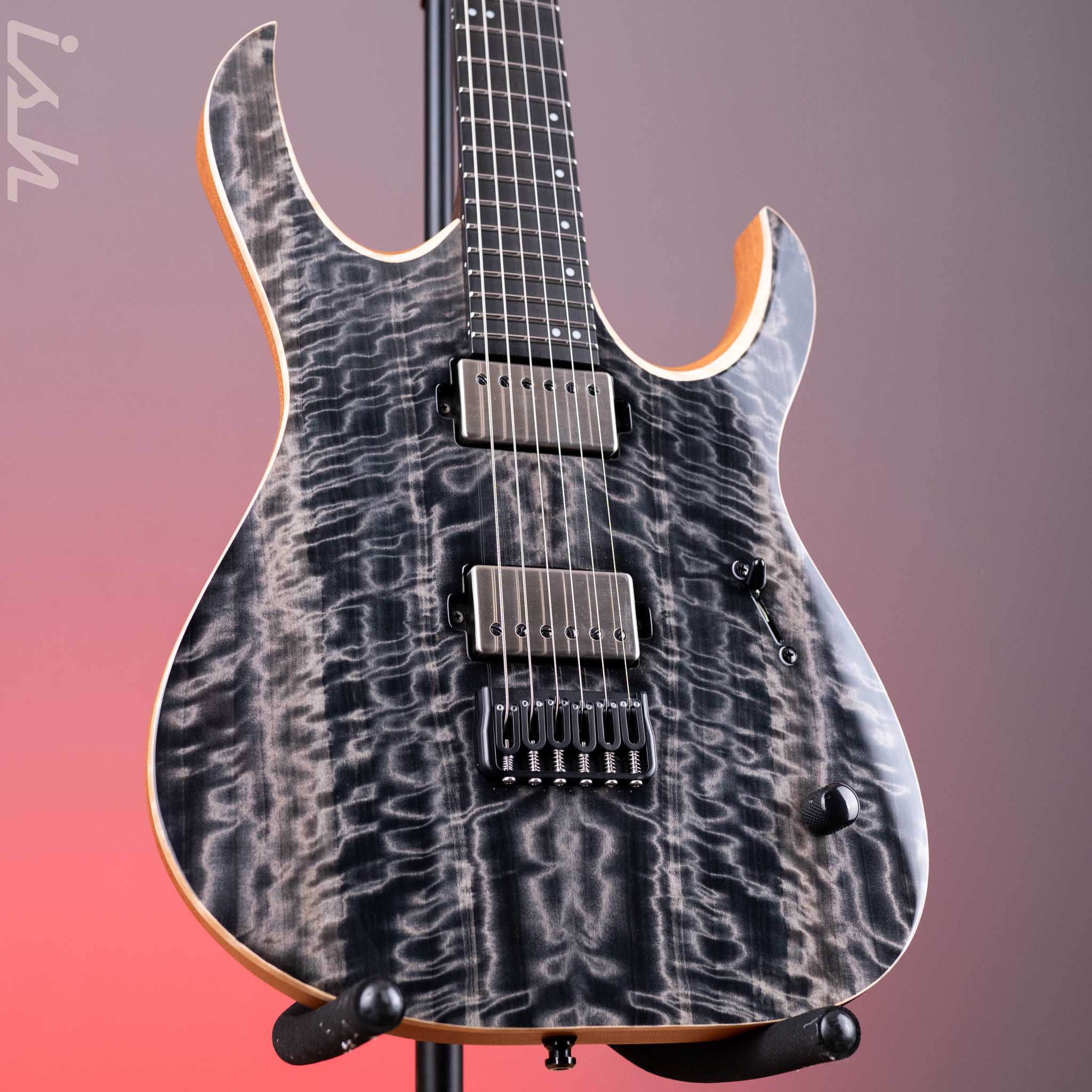 Mayones Duvell Elite 6 Electric Guitar Trans Graphite Gloss Curly Poplar