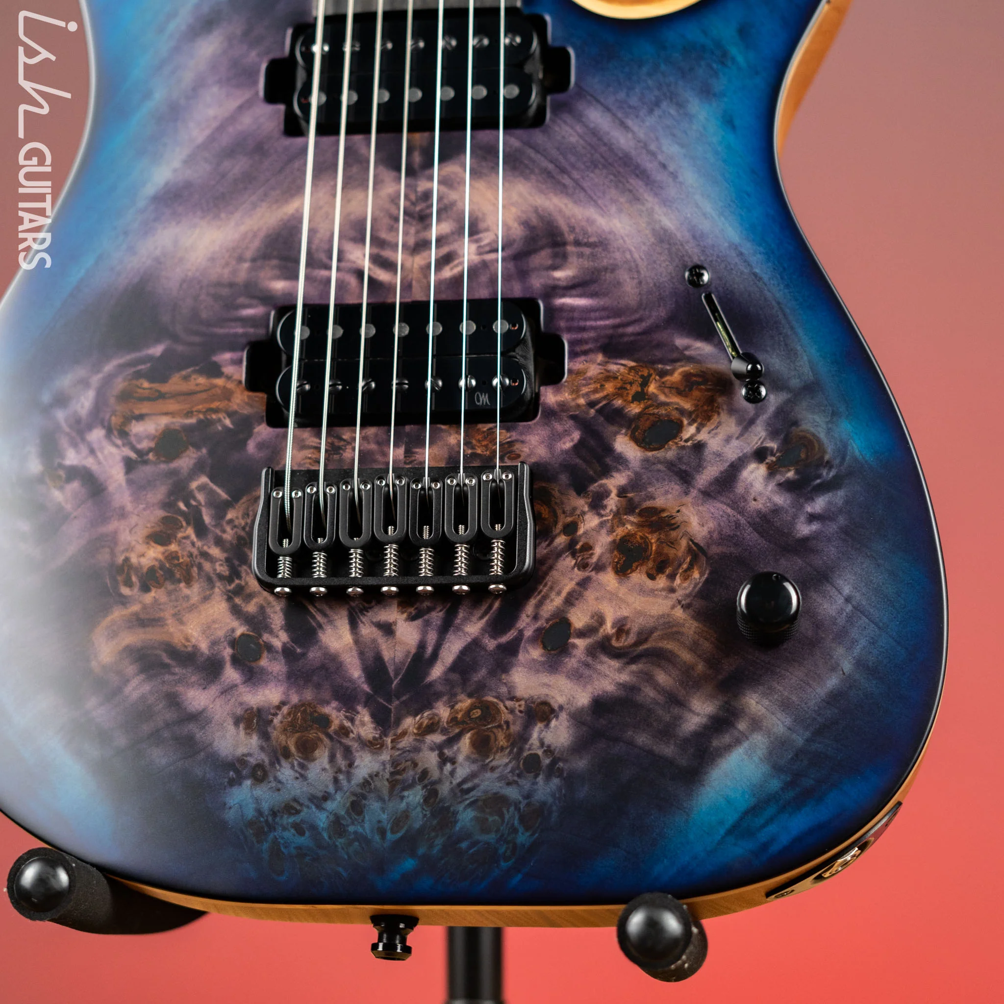 Mayones Duvell Elite 7-String Transparent Dirty Purple Blue Burst Satin - Image 4