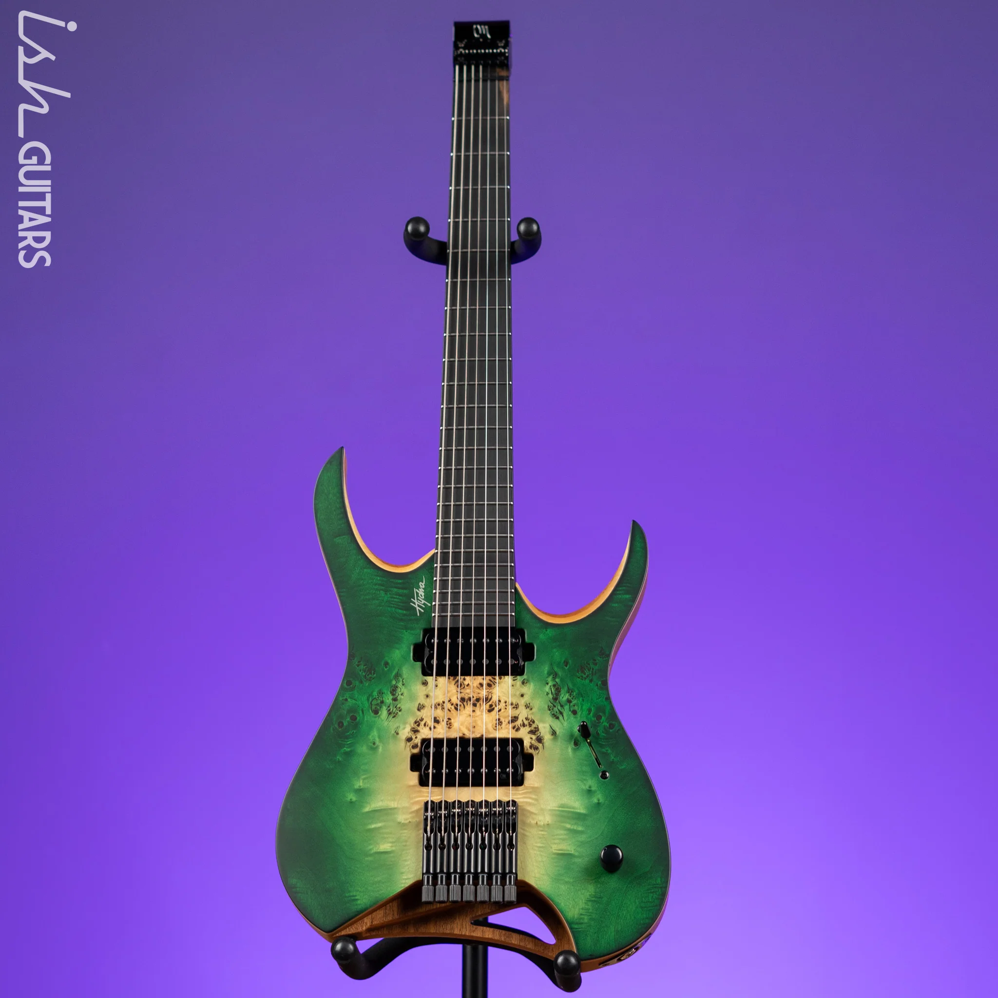 Mayones Hydra Elite 7 7-String Electric Guitar Natural Fade Green Burst - Image 2