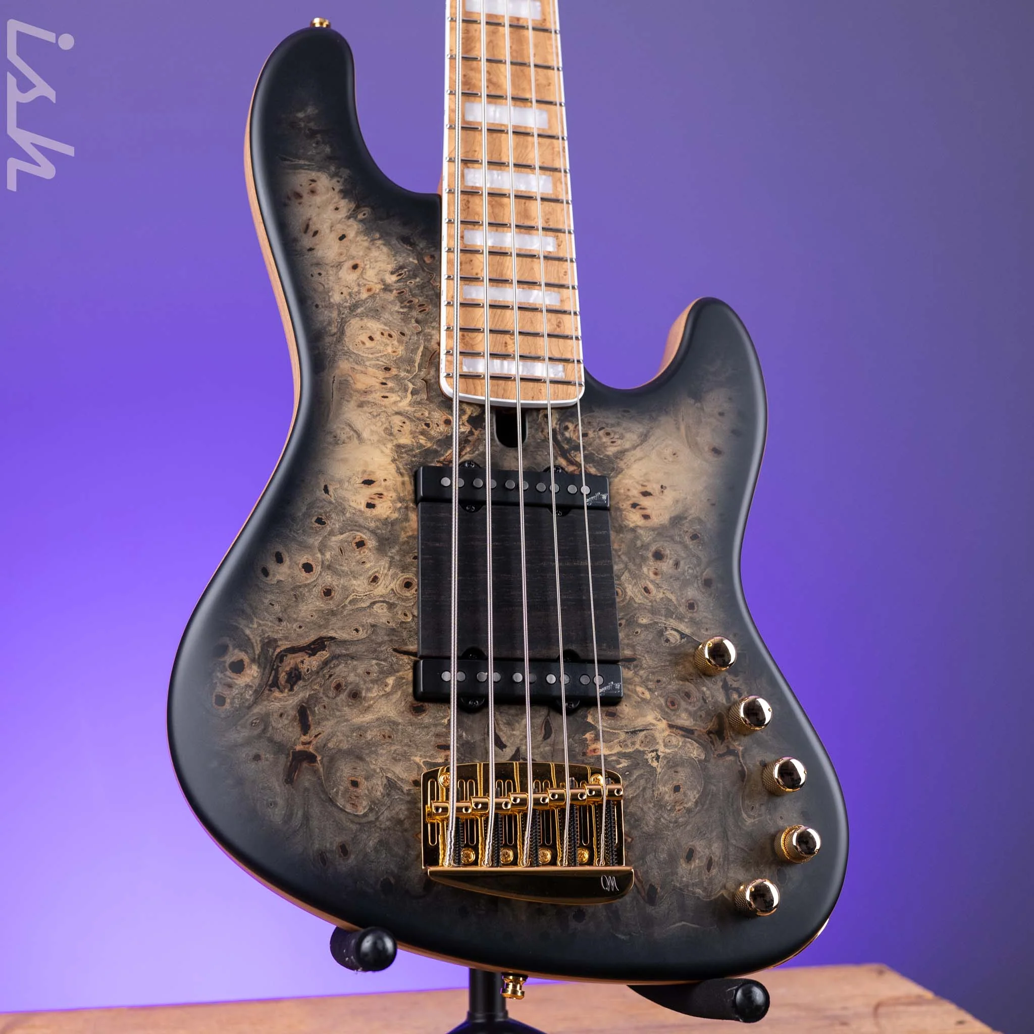 Mayones Jabba Custom 5 Trans Custom Color Satin Thin Black Burst - Image 3