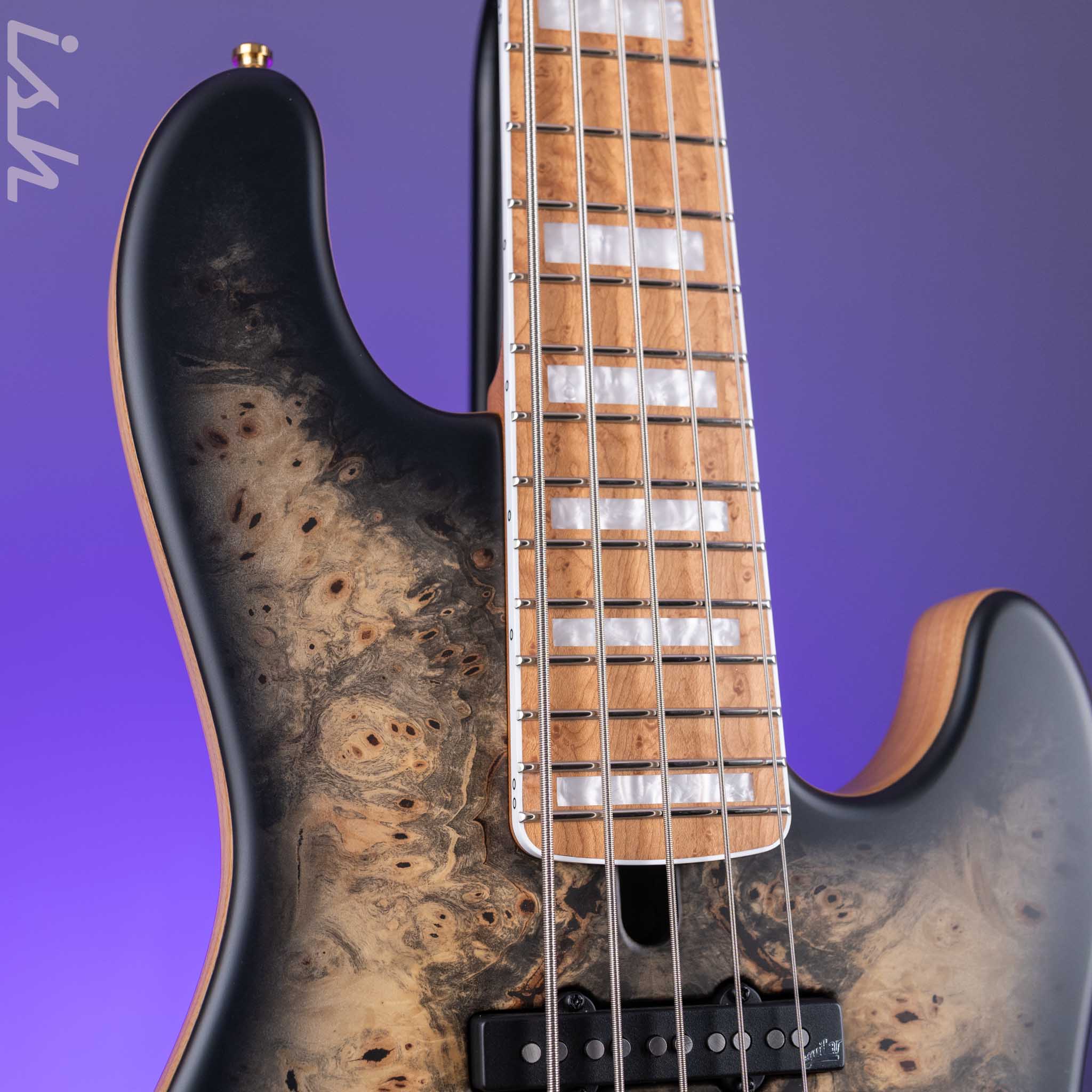 Mayones Jabba Custom 5 Trans Custom Color Satin Thin Black Burst - Image 5