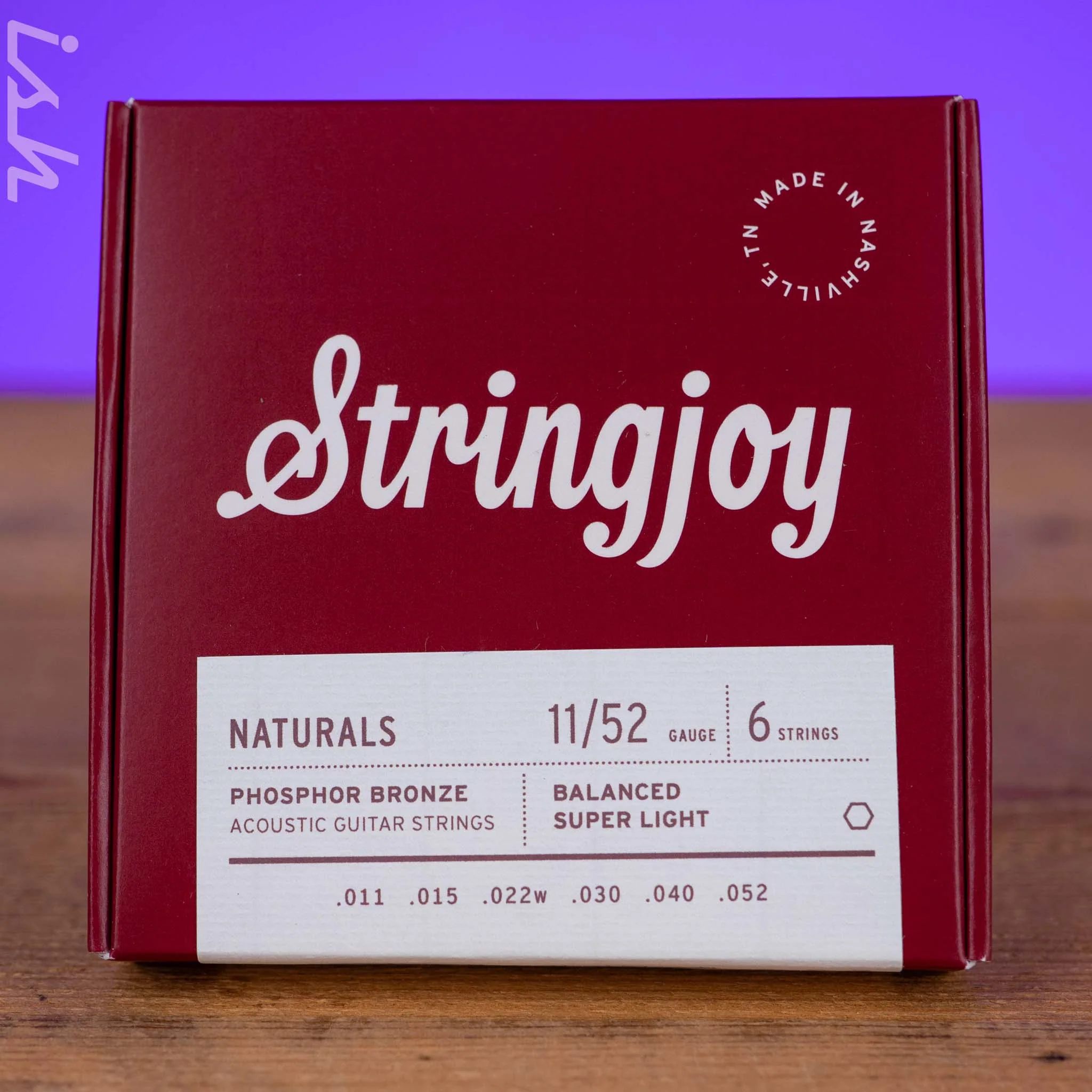 Stringjoy Naturals Super Light Gauge (11-52) Phosphor Bronze Acoustic Guitar Strings