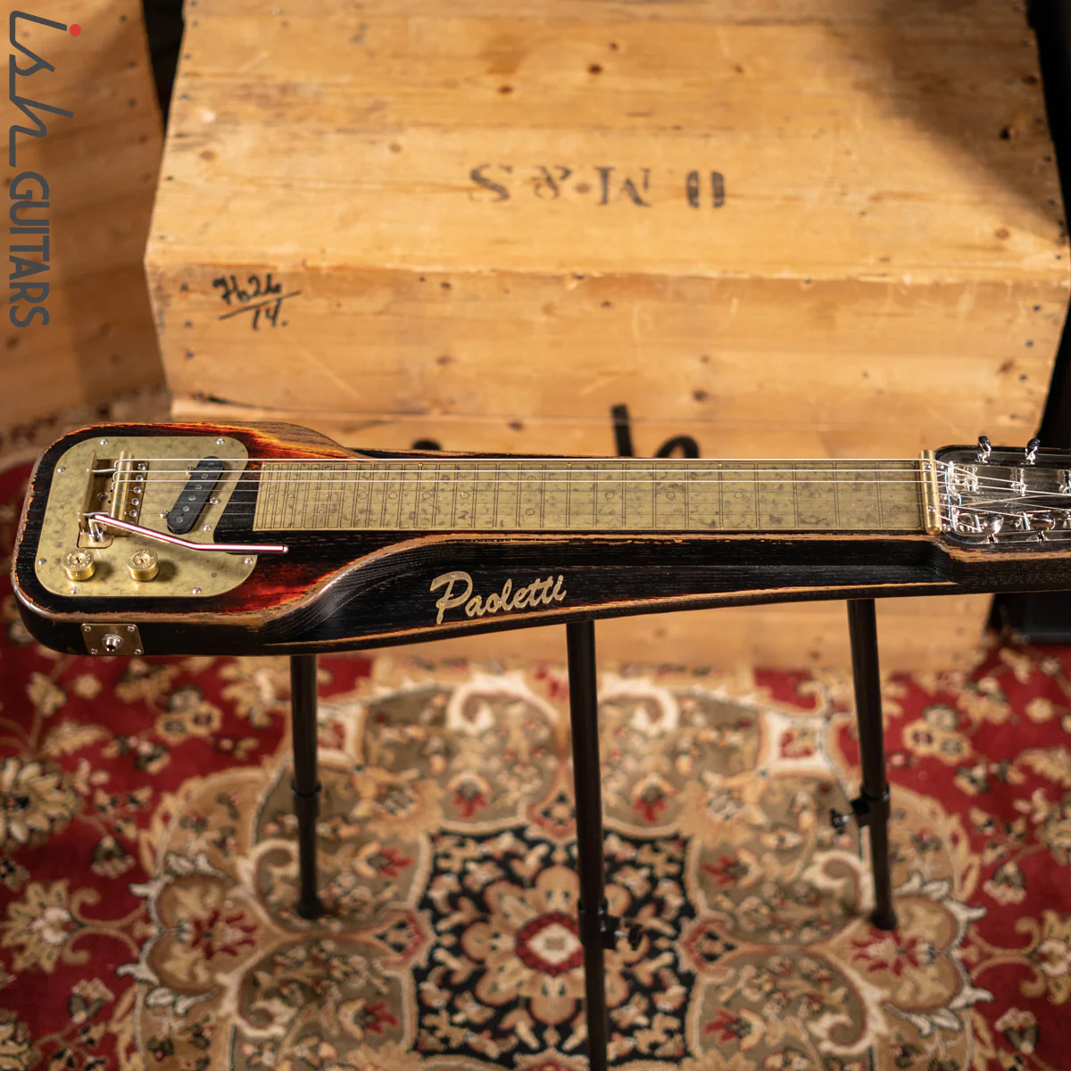 Paoletti Lap Steel Guitar Tremolo PWLS02 Three Tone Sunburst - Image 2