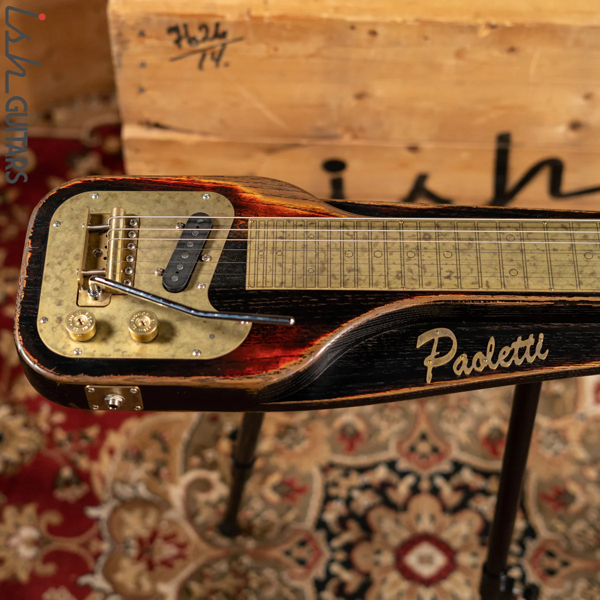 Paoletti Lap Steel Guitar Tremolo PWLS02 Three Tone Sunburst - Image 3