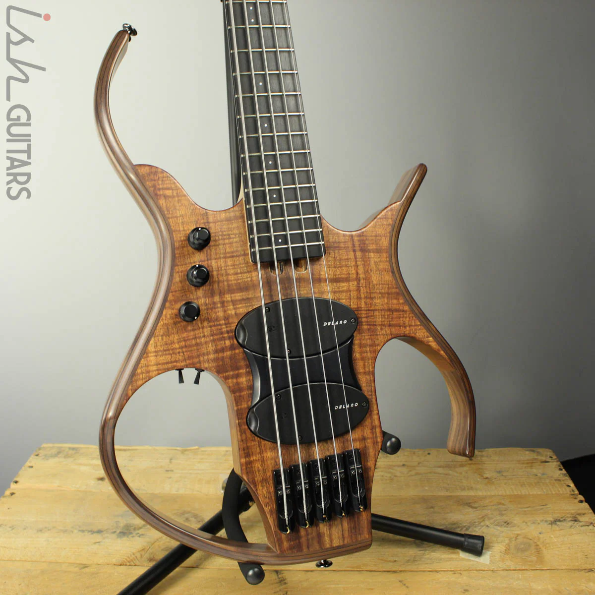 Paul Lairat Stega Luxe 5 String Koa Bass Guitar