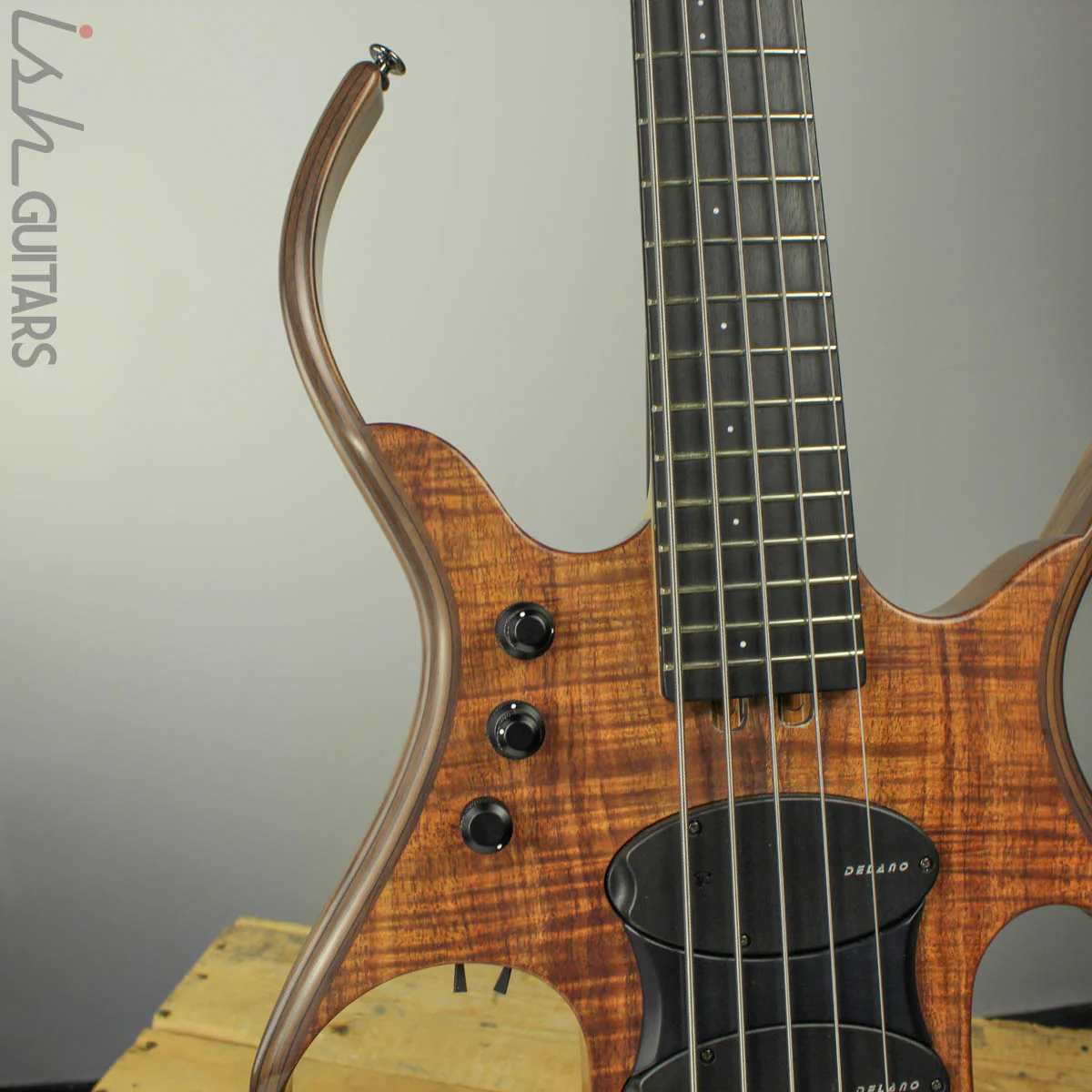Paul Lairat Stega Luxe 5 String Koa Bass Guitar - Image 3
