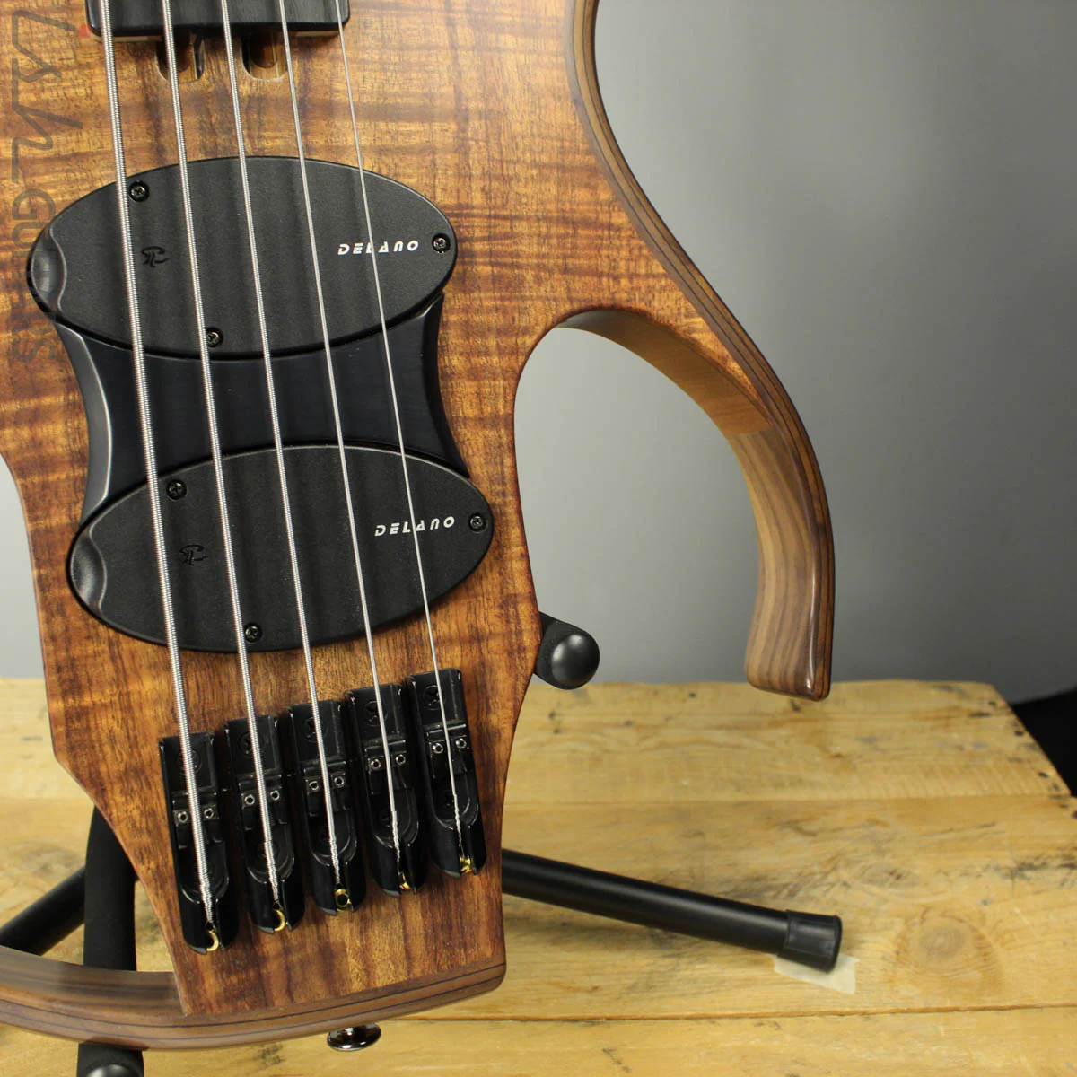 Paul Lairat Stega Luxe 5 String Koa Bass Guitar - Image 4