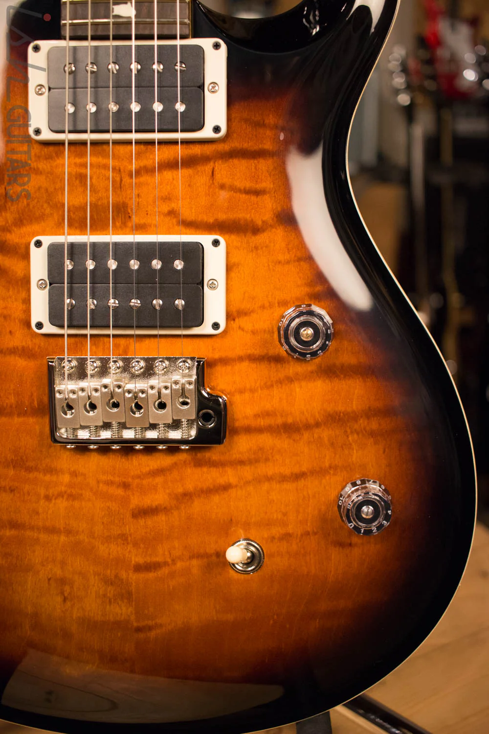Paul Reed Smith PRS CE24 Custom Color Amber Burst Electric Guitar - Image 4