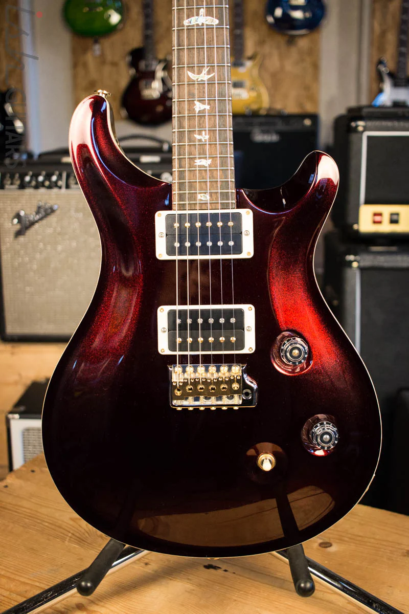 Paul Reed Smith Custom 24 Custom Color Candy Apple Red w/ Gold Hybrid Hardware Artist Pack Inlays Flame Maple Neck and Ziricote Fretboard