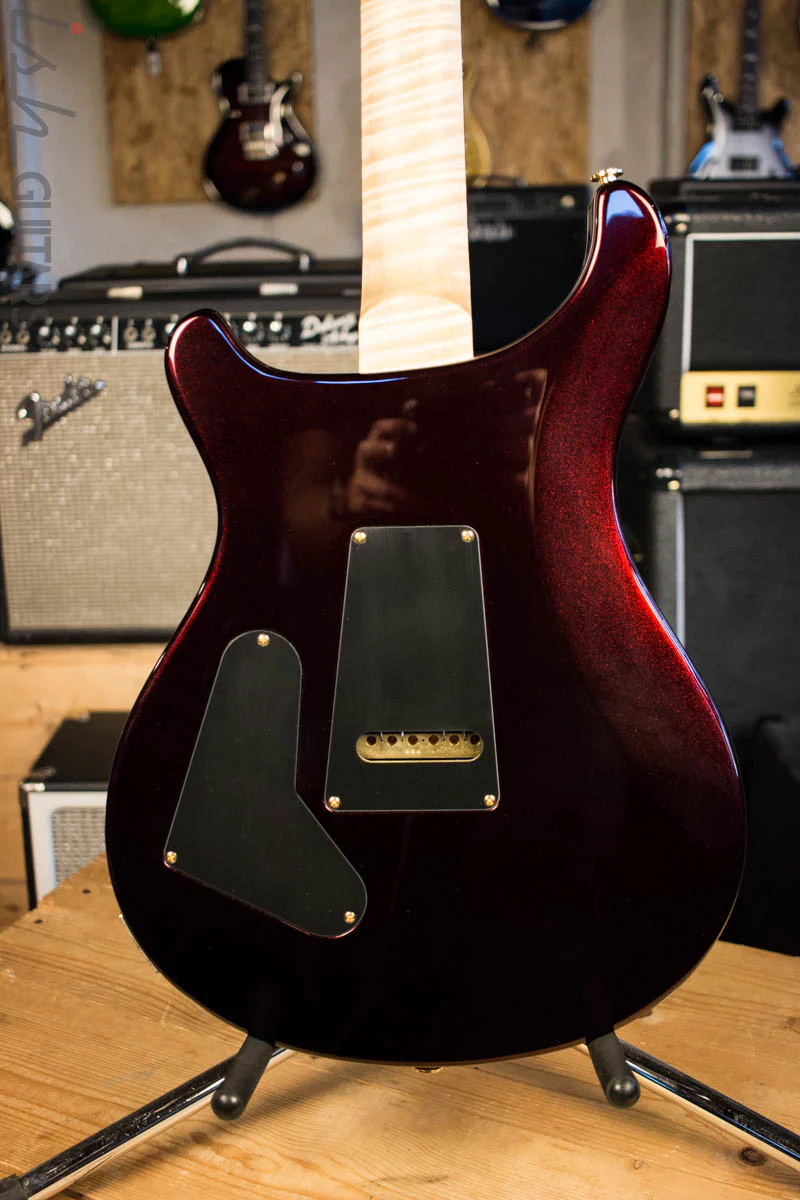 Paul Reed Smith Custom 24 Custom Color Candy Apple Red w/ Gold Hybrid Hardware Artist Pack Inlays Flame Maple Neck and Ziricote Fretboard - Image 7