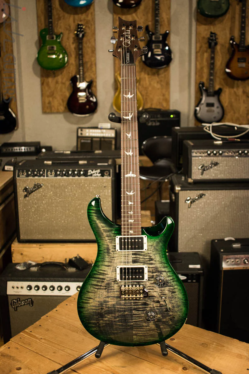 2018 PRS Paul Reed Smith Custom 24 Evergreen Charcoal Burst Pattern Thin - Image 2