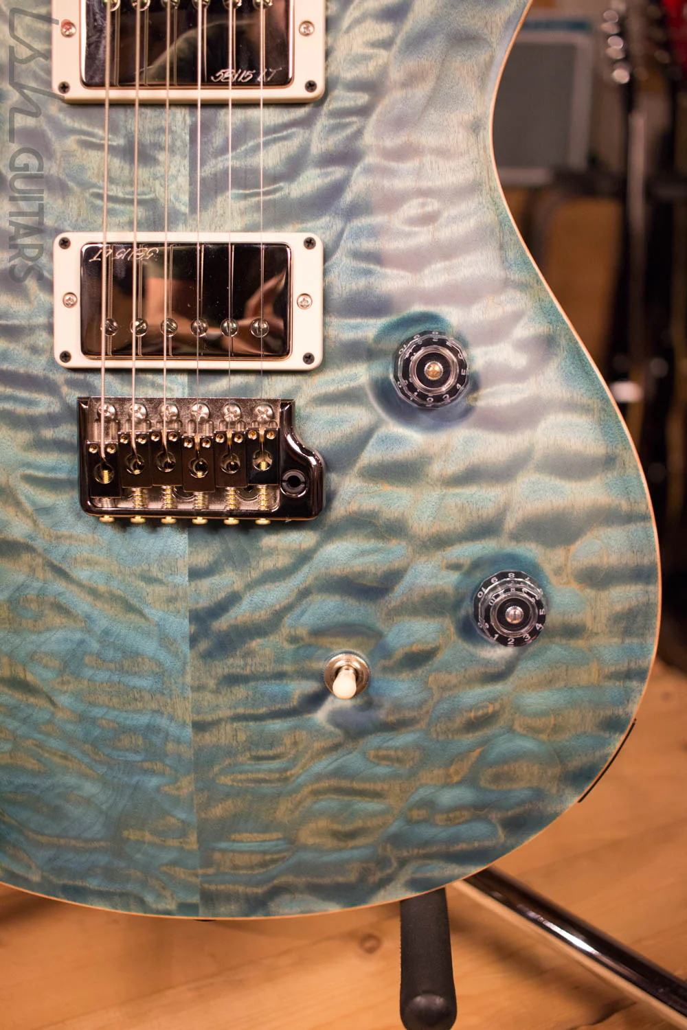 Paul Reed Smith PRS Custom 24 Semi-Hollow Wood Library Quilt Swamp Ash Aquableux - Image 5