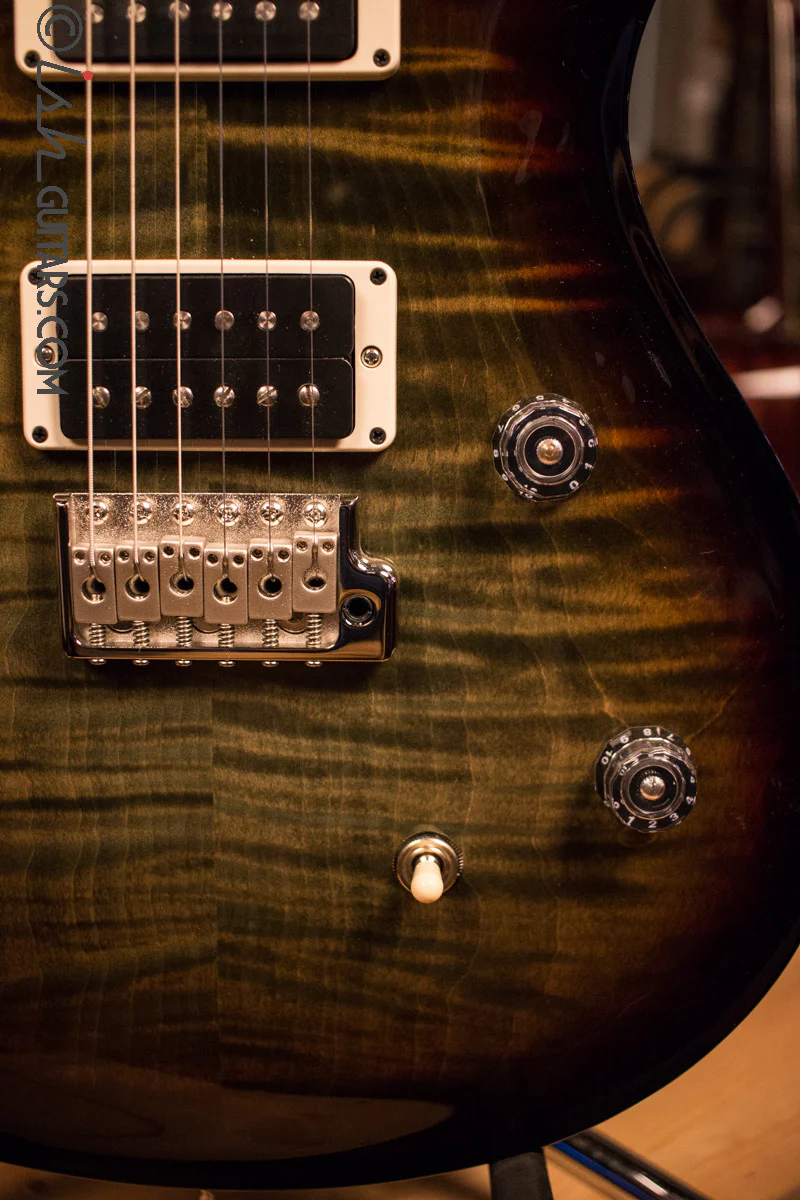 Paul Reed Smith PRS CE24 Custom Color Trampas Green Tobacco Burst Electric Guitar - Image 4