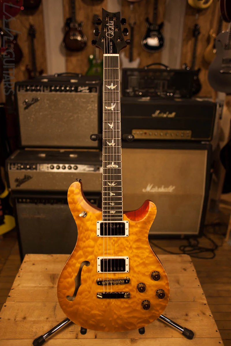 Paul Reed Smith PRS B-Stock McCarty 594 Semi-Hollow Wood Library Korina Neck Ebony Fretboard Korina Back Faded McCarty Sunburst Satin Finish - Image 2