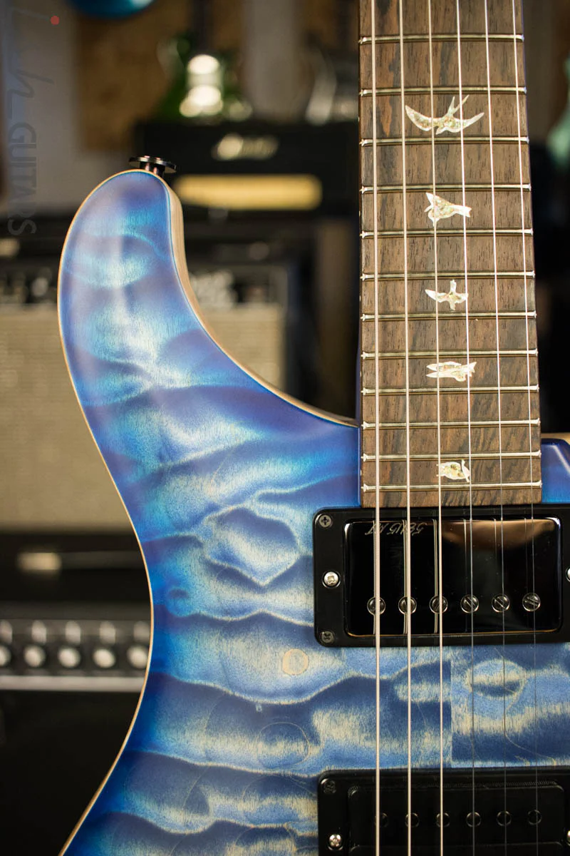 Paul Reed Smith Wood Library Custom 24/08 Satin Faded Blue Burst Quilted Maple Top Swamp Ash Body - Image 3