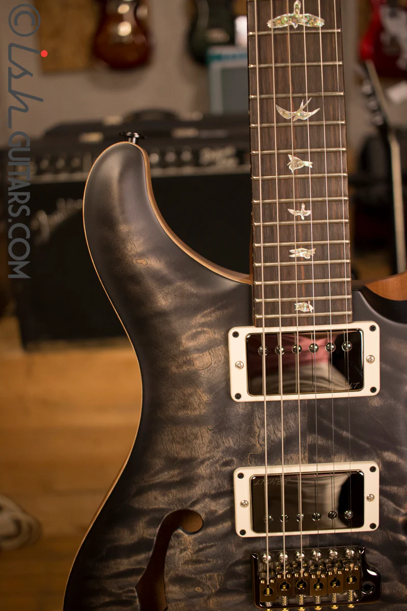 Paul Reed Smith PRS Custom 24 Semi-Hollow Wood Library Quilt Top Charcoal Burst - Image 3