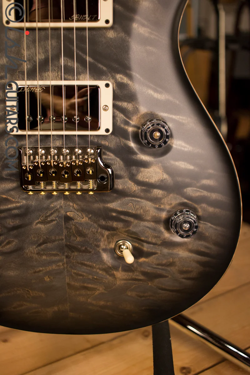 Paul Reed Smith PRS Custom 24 Semi-Hollow Wood Library Quilt Top Charcoal Burst - Image 4