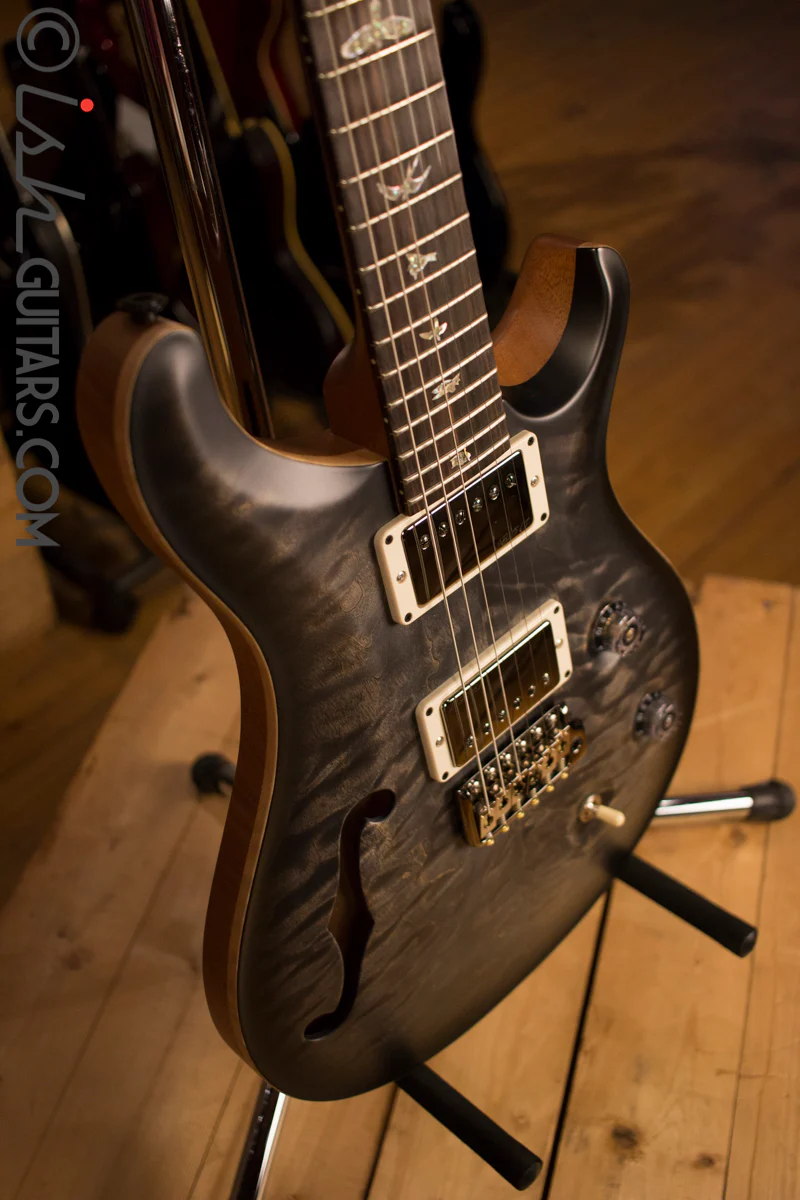 Paul Reed Smith PRS Custom 24 Semi-Hollow Wood Library Quilt Top Charcoal Burst - Image 6