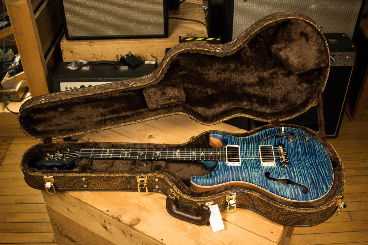 Paul Reed Smith Wood Library Hollowbody I Satin River Blue w/ Matching Flamed Maple Neck - Image 10