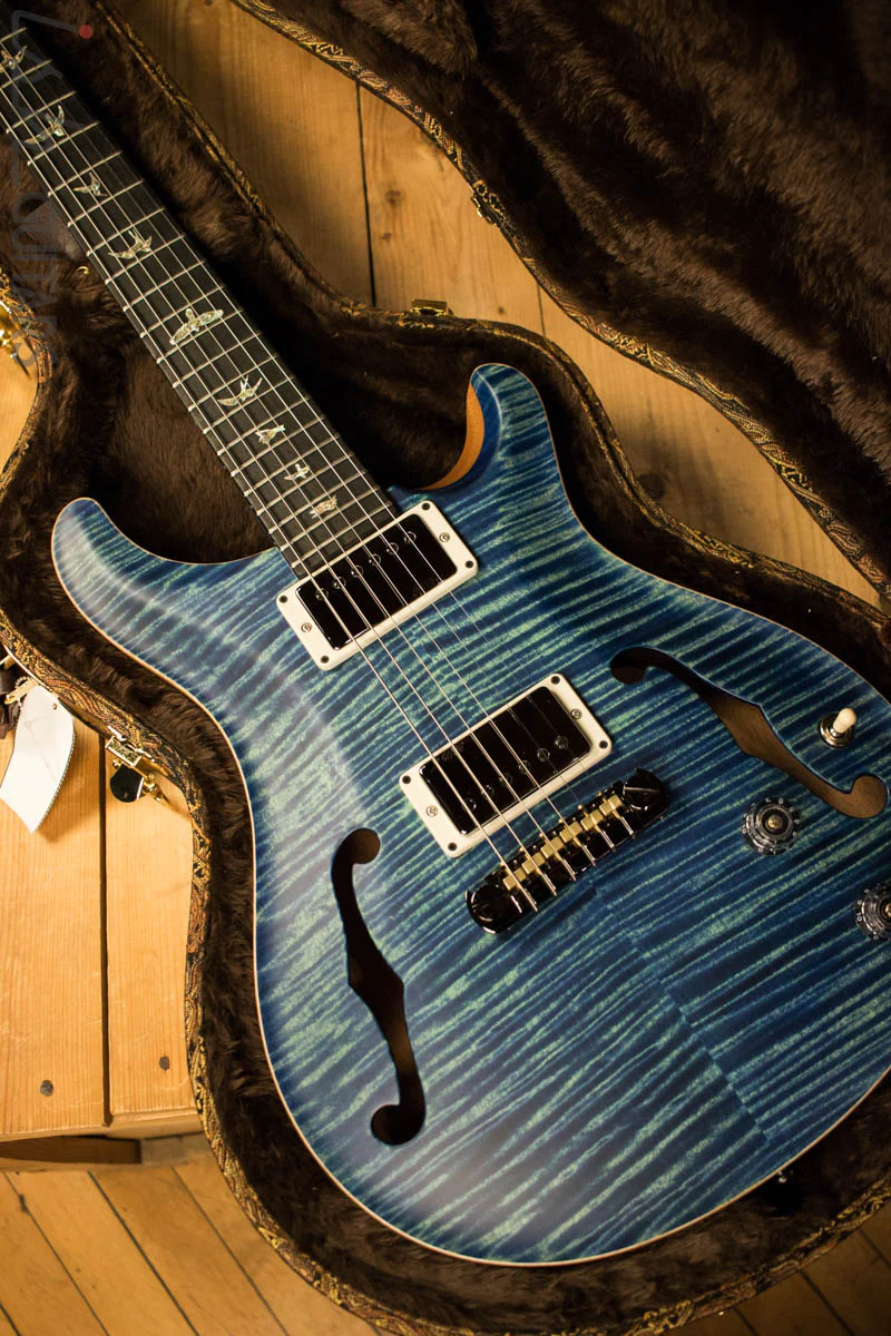 Paul Reed Smith Wood Library Hollowbody I Satin River Blue w/ Matching Flamed Maple Neck - Image 11