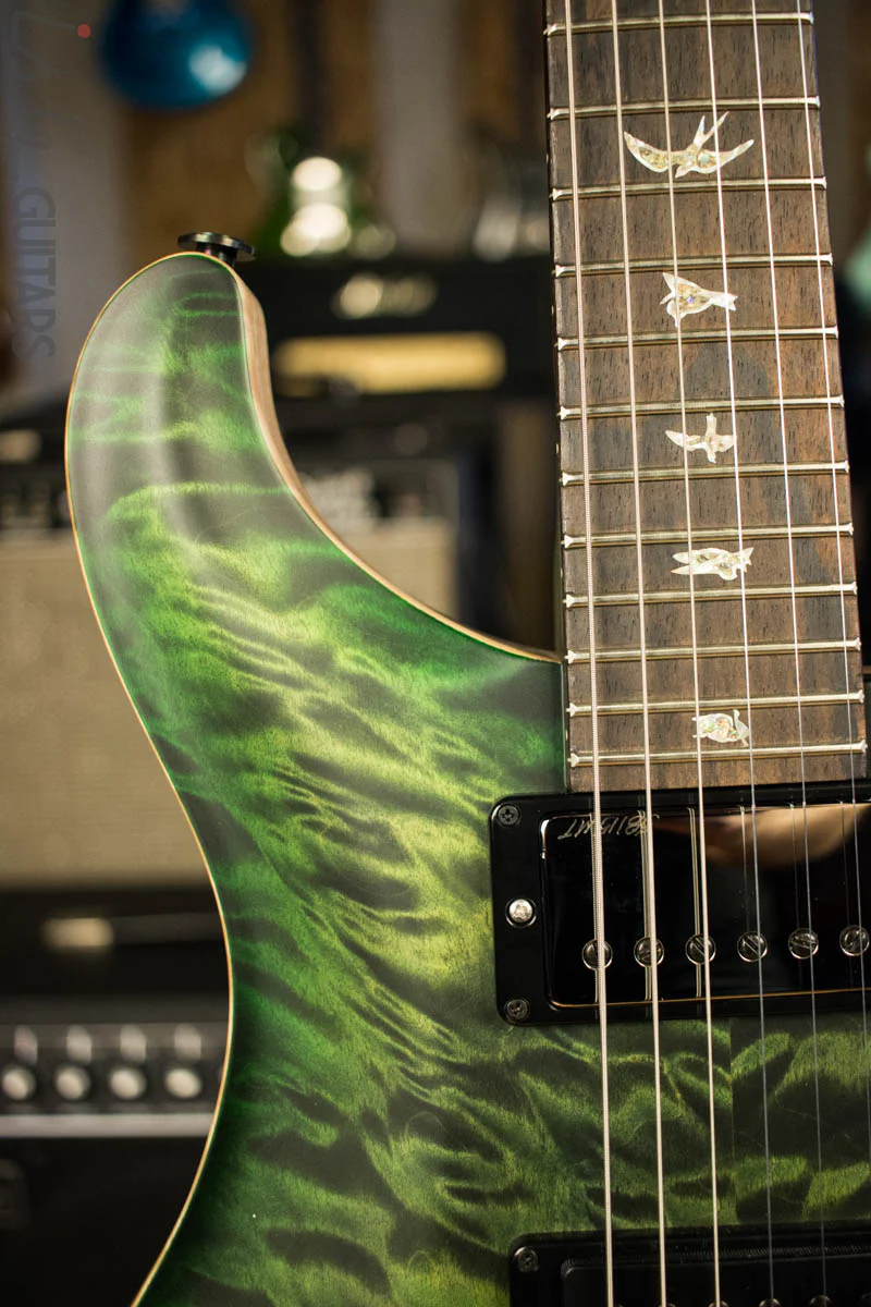 Paul Reed Smith Wood Library Satin Jade Green Burst Quilted Maple 10 Top Custom 24-08 - Image 3