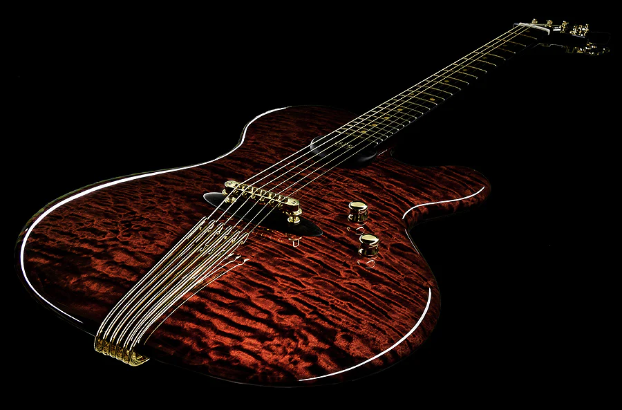 NAMM 2018 Jens Ritter The Third Rose Princess Isabella Guitar Quilted Maple 24K Gold Inlays - Image 14