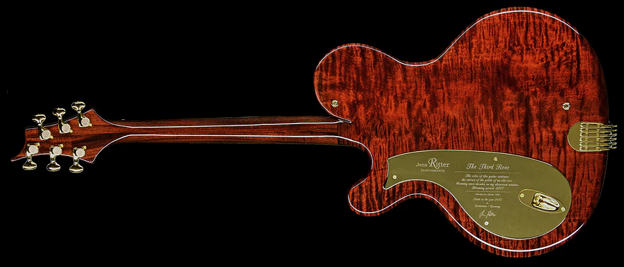 NAMM 2018 Jens Ritter The Third Rose Princess Isabella Guitar Quilted Maple 24K Gold Inlays - Image 15