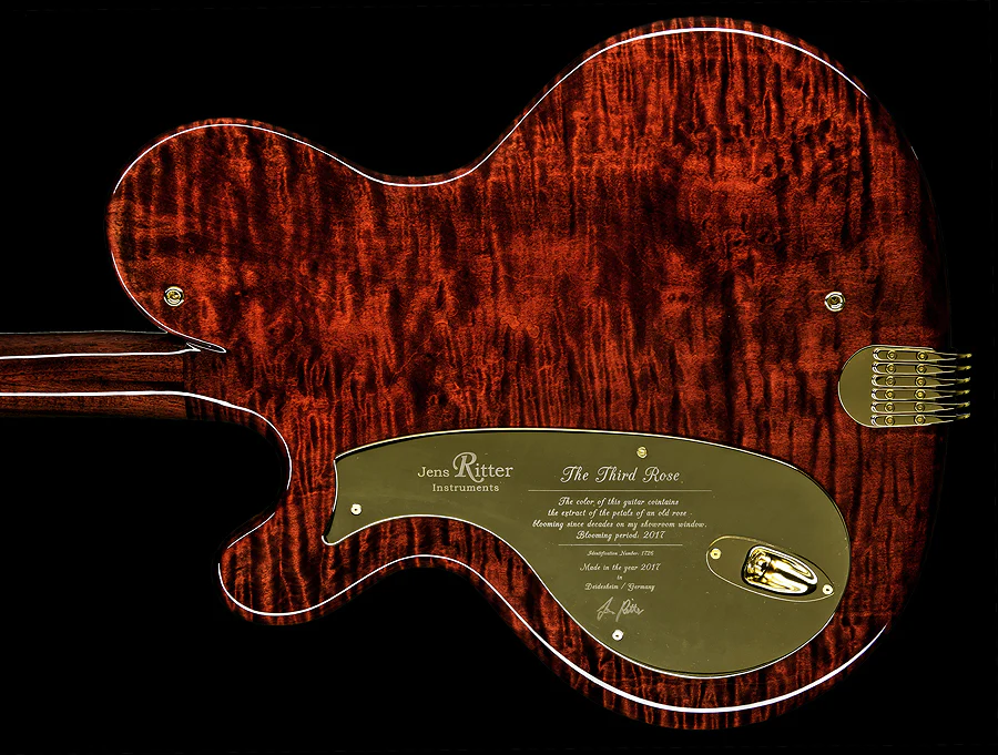 NAMM 2018 Jens Ritter The Third Rose Princess Isabella Guitar Quilted Maple 24K Gold Inlays - Image 16