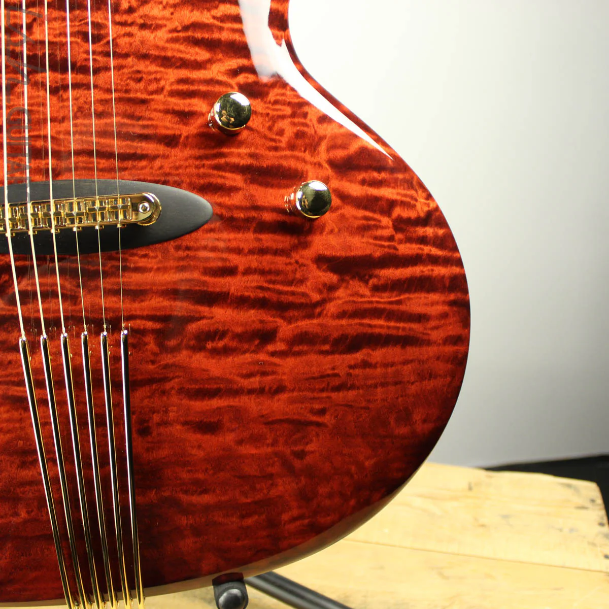 NAMM 2018 Jens Ritter The Third Rose Princess Isabella Guitar Quilted Maple 24K Gold Inlays - Image 3
