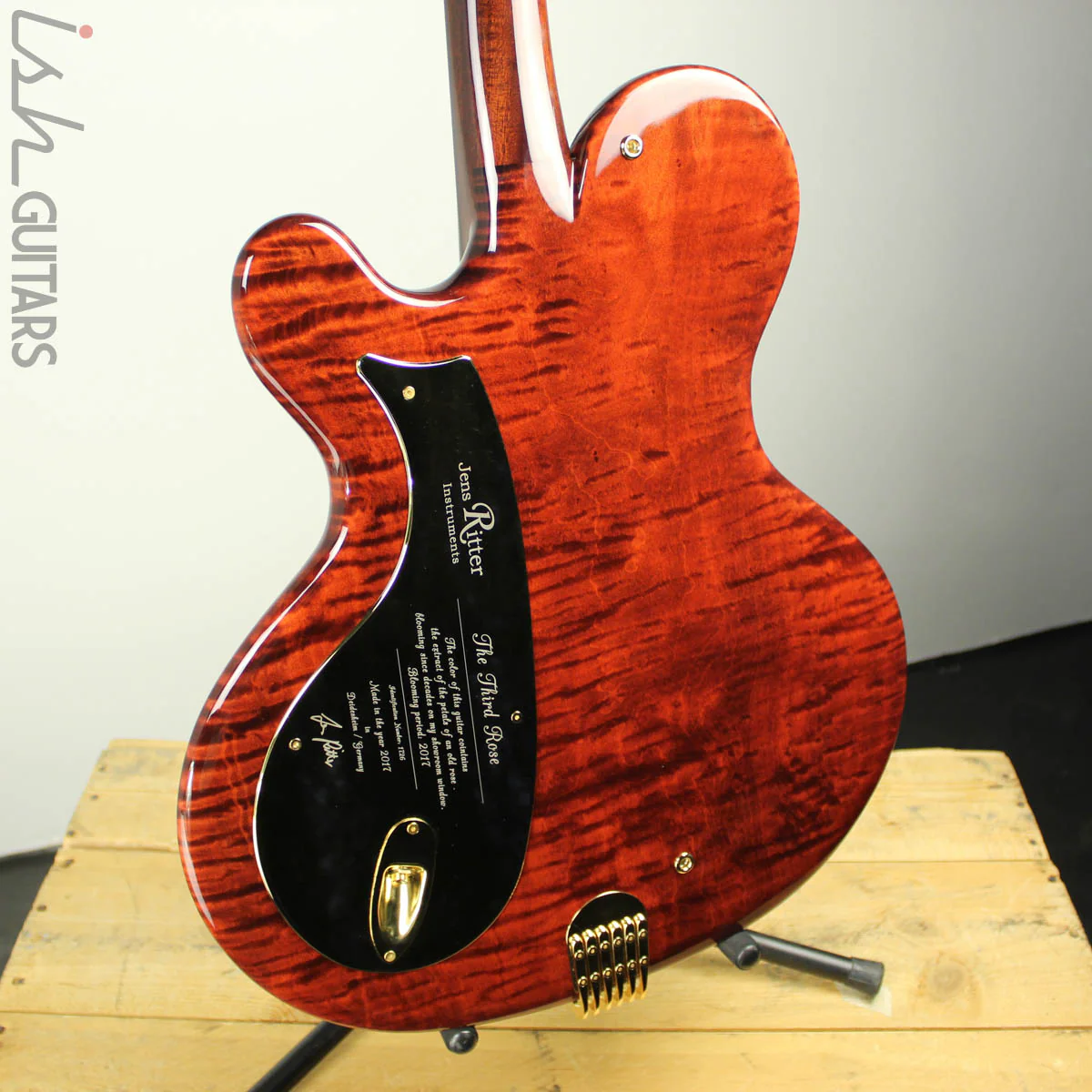 NAMM 2018 Jens Ritter The Third Rose Princess Isabella Guitar Quilted Maple 24K Gold Inlays - Image 8