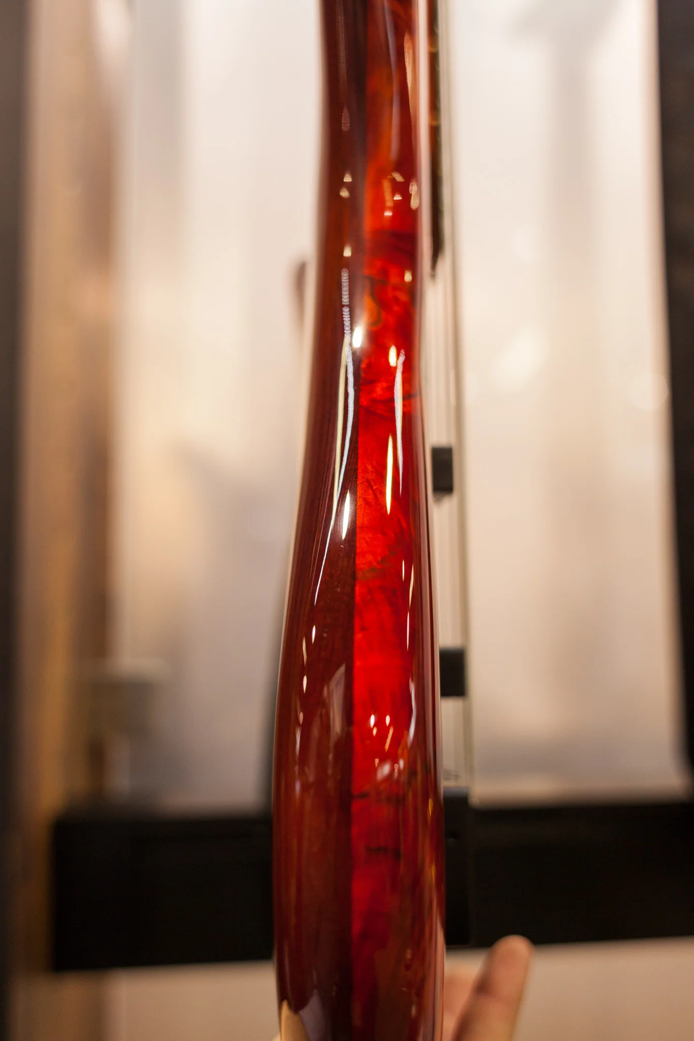 ON-HOLD - NAMM 2018 USA Spector NS-2 Inferno Red Buckeye Burl Bass Guitar - Image 4