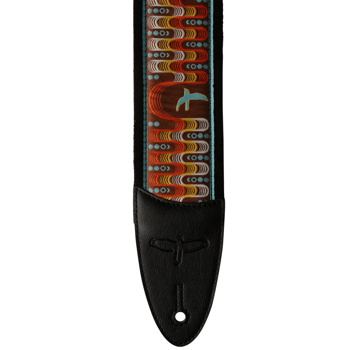 PRS 2.4" Padded Guitar Strap Jacquard Birds Wavelength Orange - Image 2