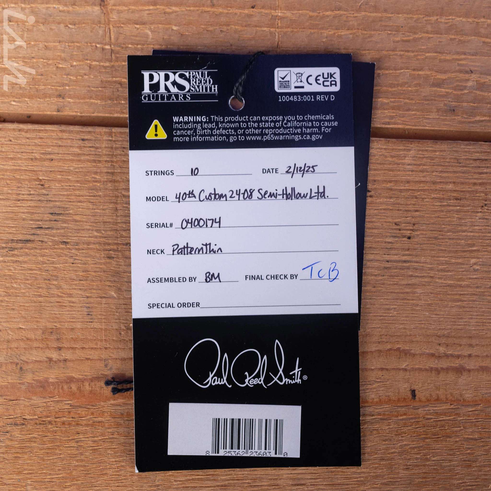 PRS Custom 24-08 Semi-Hollow 40th Anniversary Limited Edition Charcoal Tri-Color Burst - Image 12