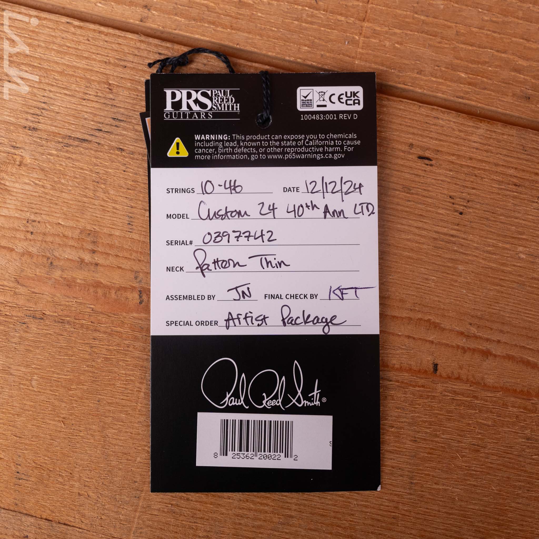 PRS 40th Anniversary Custom 24 Limited Edition Sub Zero Smokeburst - Image 13