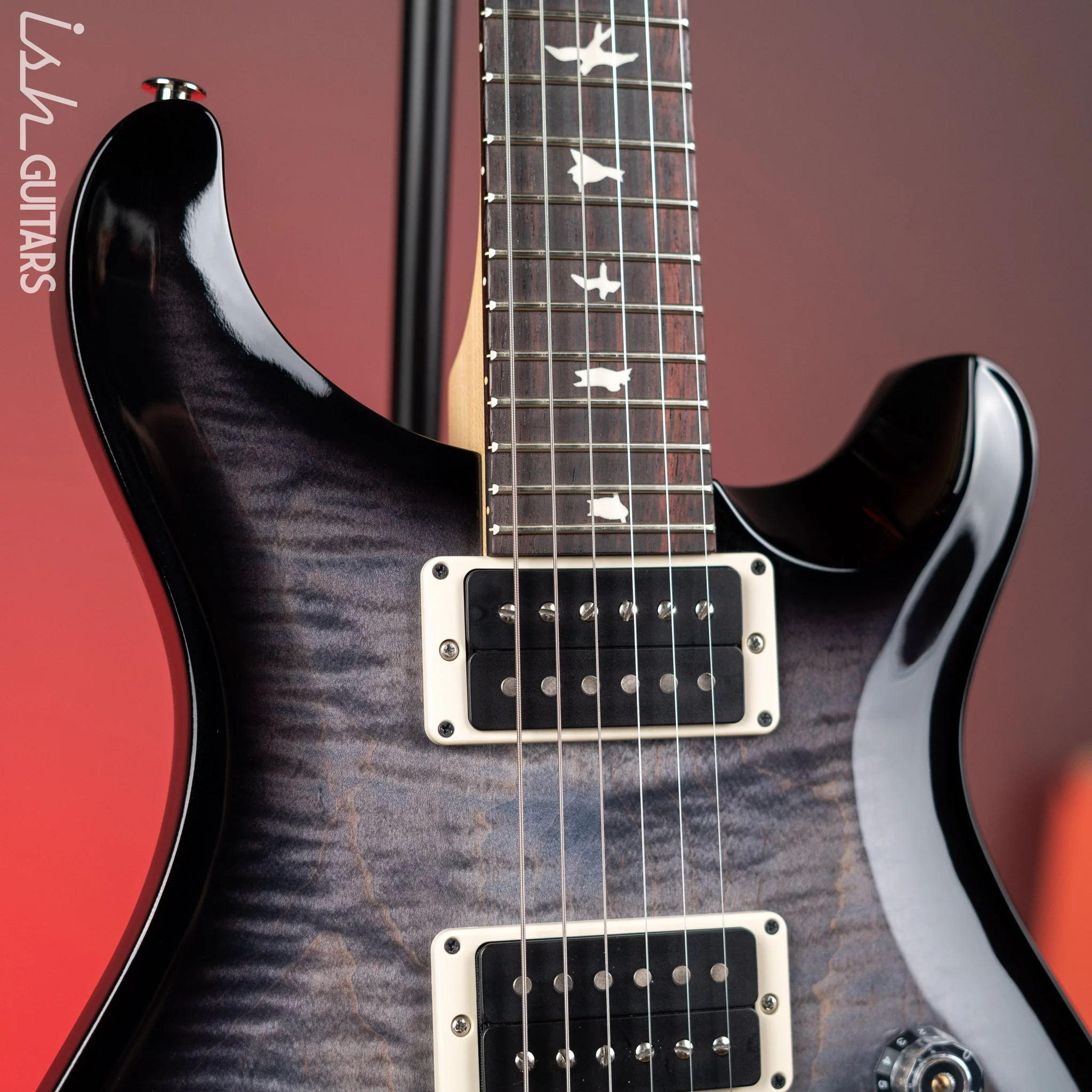 PRS CE 24 Custom Color Faded Purple Mist w/ Black Wrap Burst - Image 3